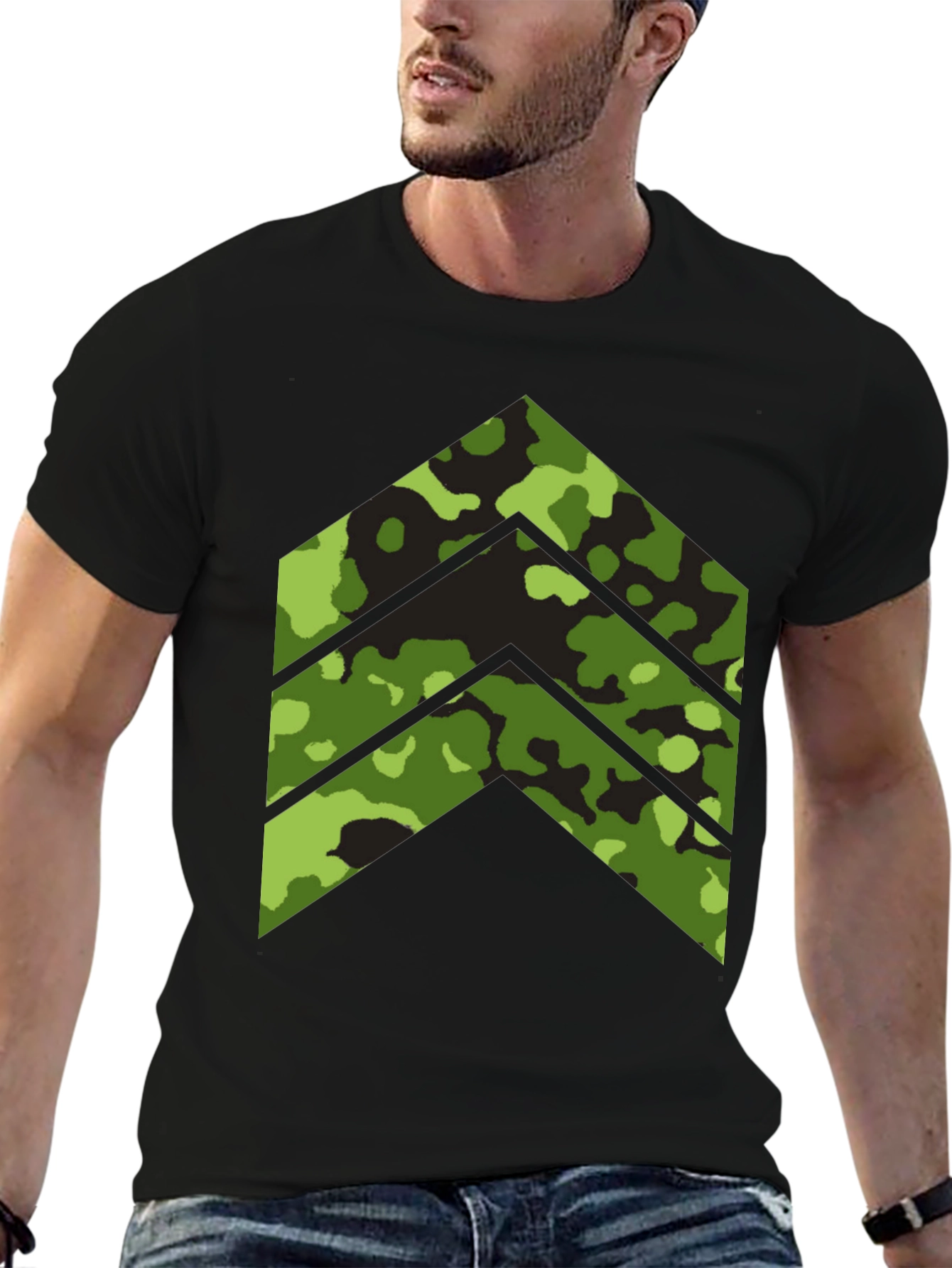 Black Camo Arrow Graphic Tee - Stylish Menswear view 6