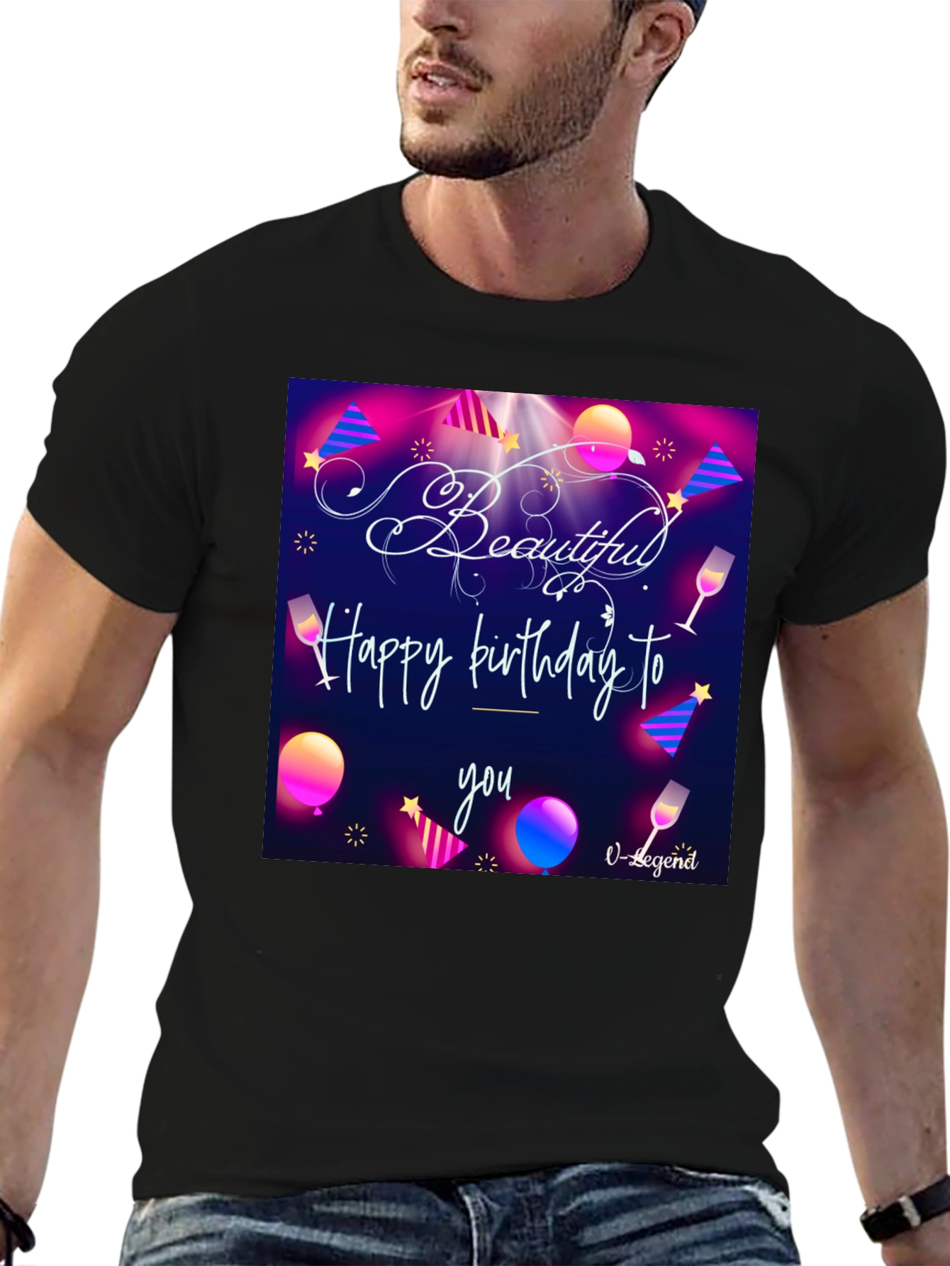 Black Beautiful Birthday T-Shirt view 6