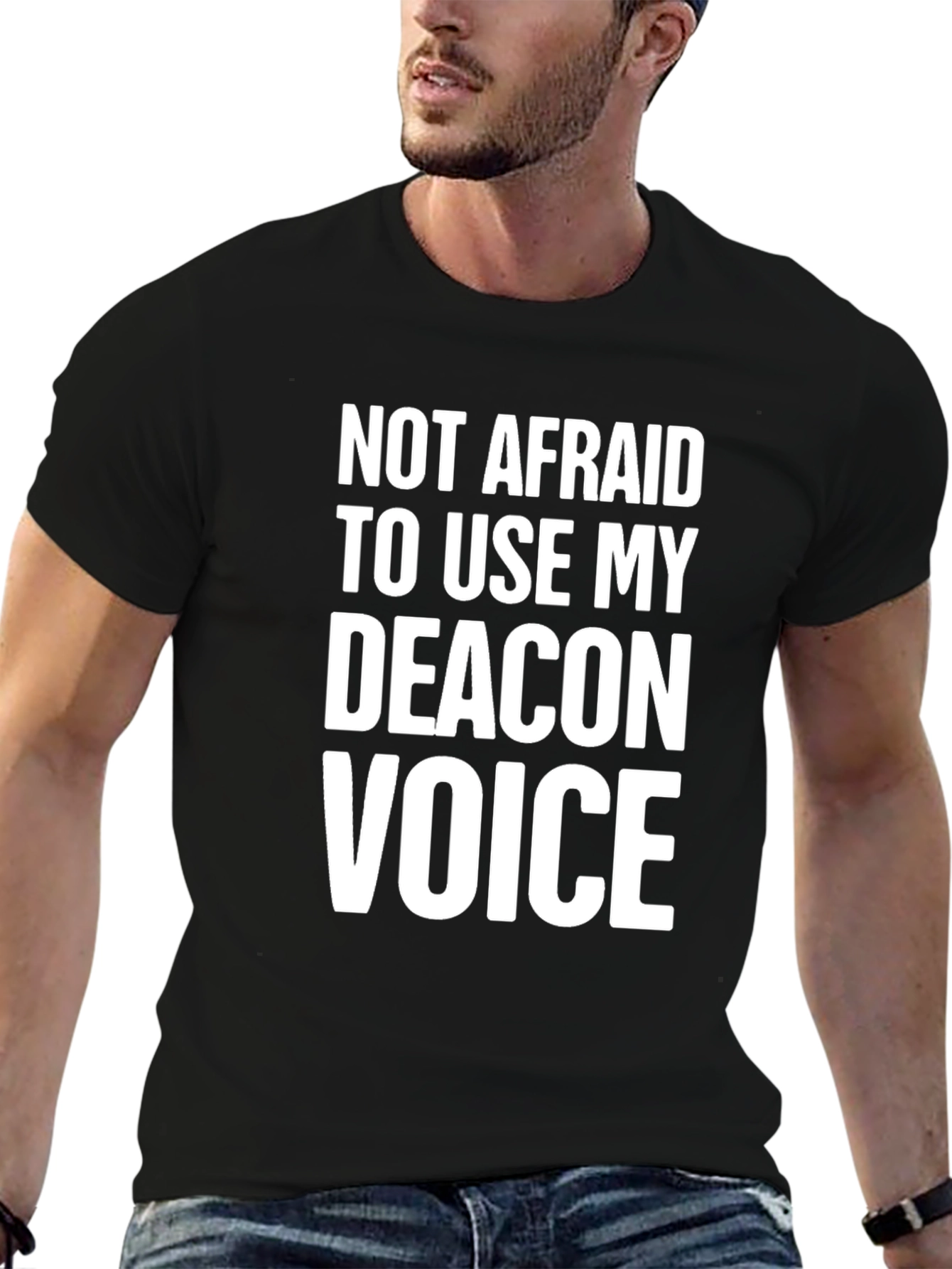 Black Deacon Voice T-Shirt - Bold Statement Tee view 6