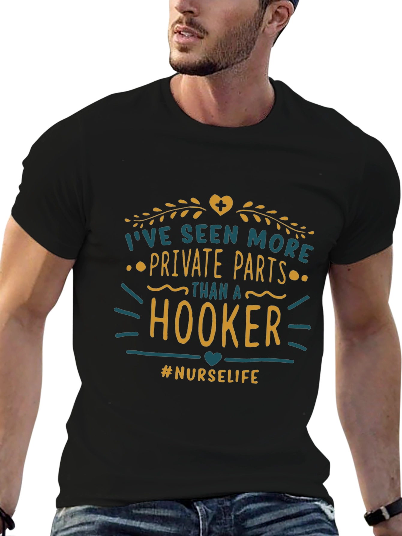 Black Nurse Life T-Shirt: Seen More Private Parts view 6