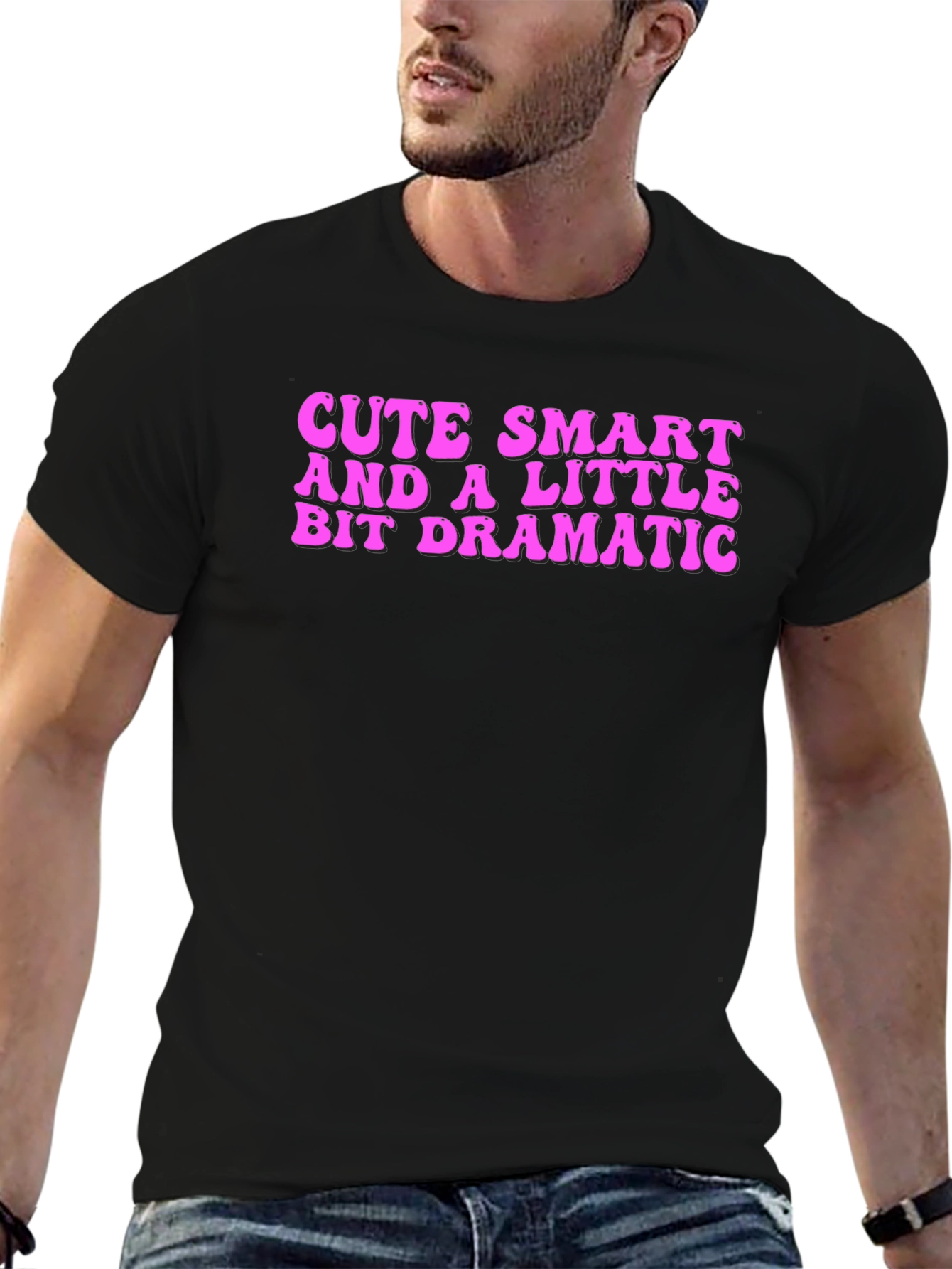 Black Cute Smart Dramatic T-Shirt - Black view 6