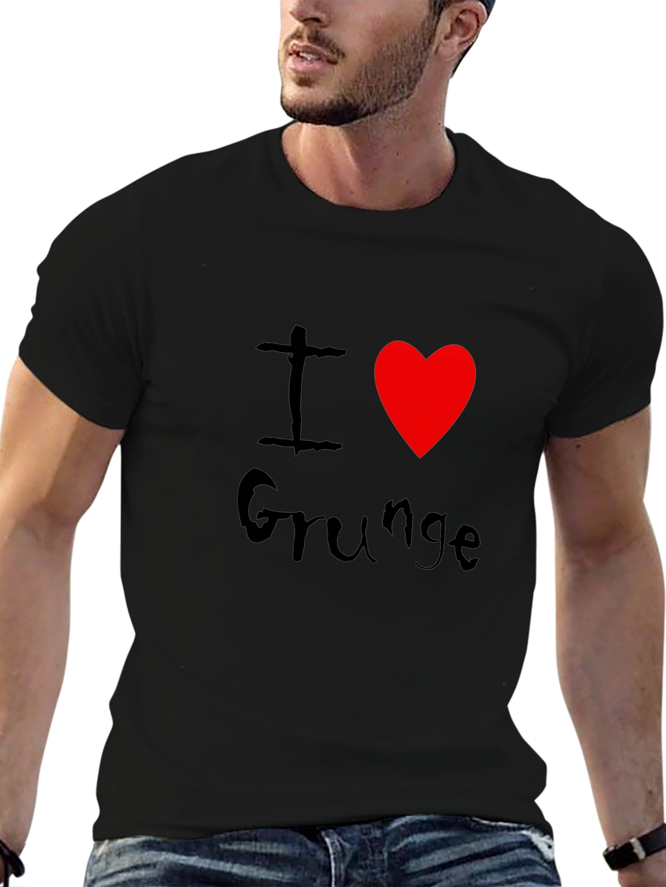 Black I Heart Grunge Black Graphic Tee view 6