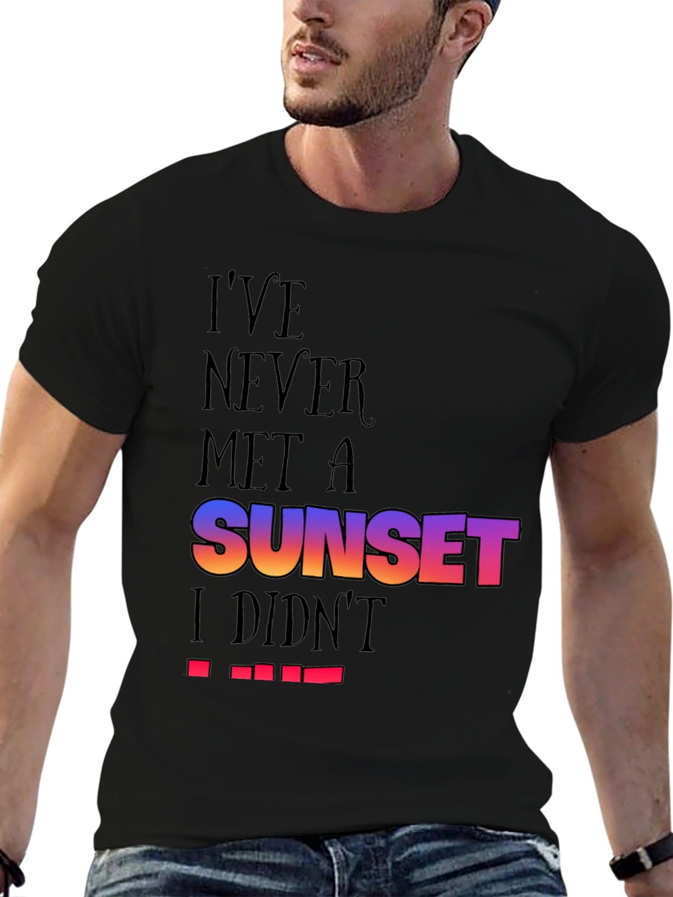 Black Sunset Lover Black T-Shirt view 6
