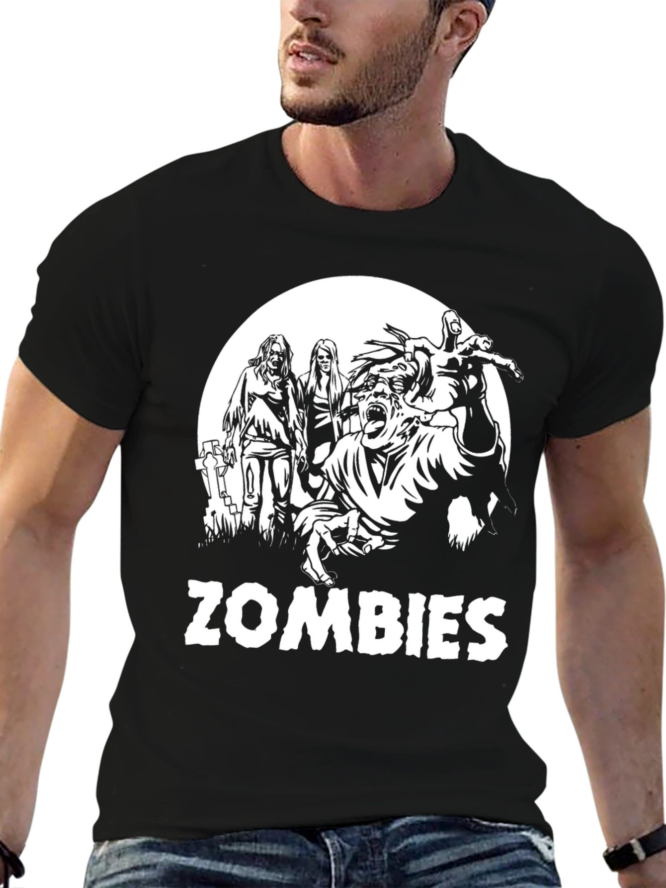 Black Zombies Graphic Print T-Shirt - Black view 6