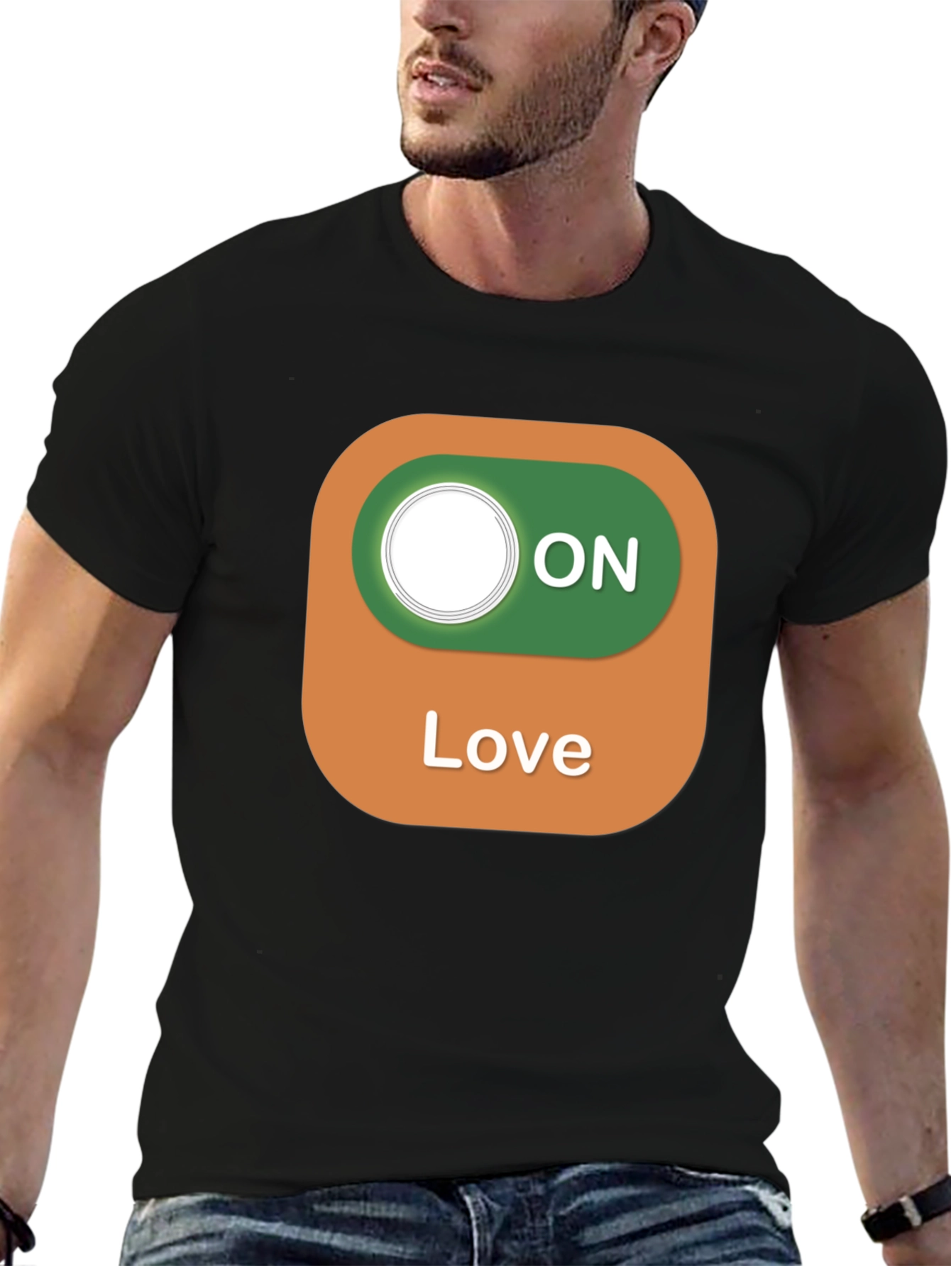 Black Love On Toggle Black T-Shirt view 6