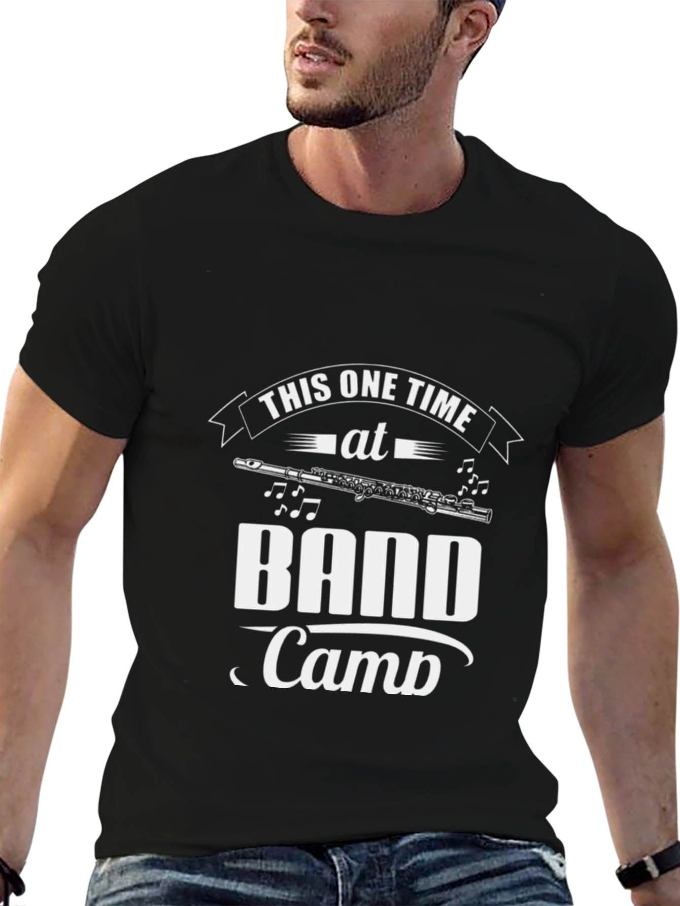 Black Band Camp Flute T-Shirt - Musician Humor Tee view 6