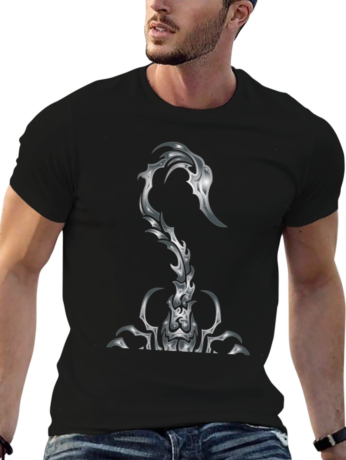 Black Scorpion Graphic Print Black T-Shirt view 6