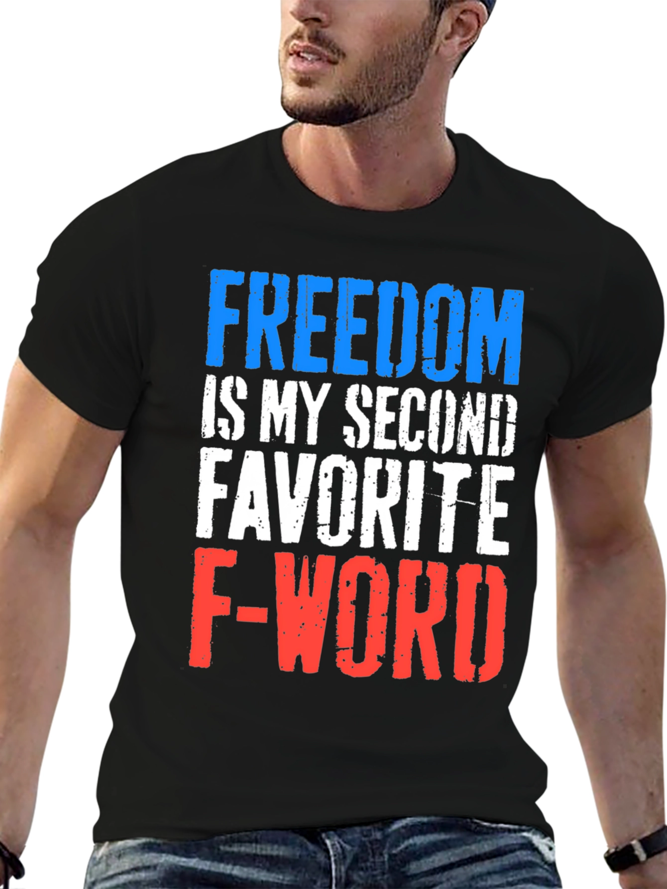 Black Freedom Funny Graphic Tee view 6