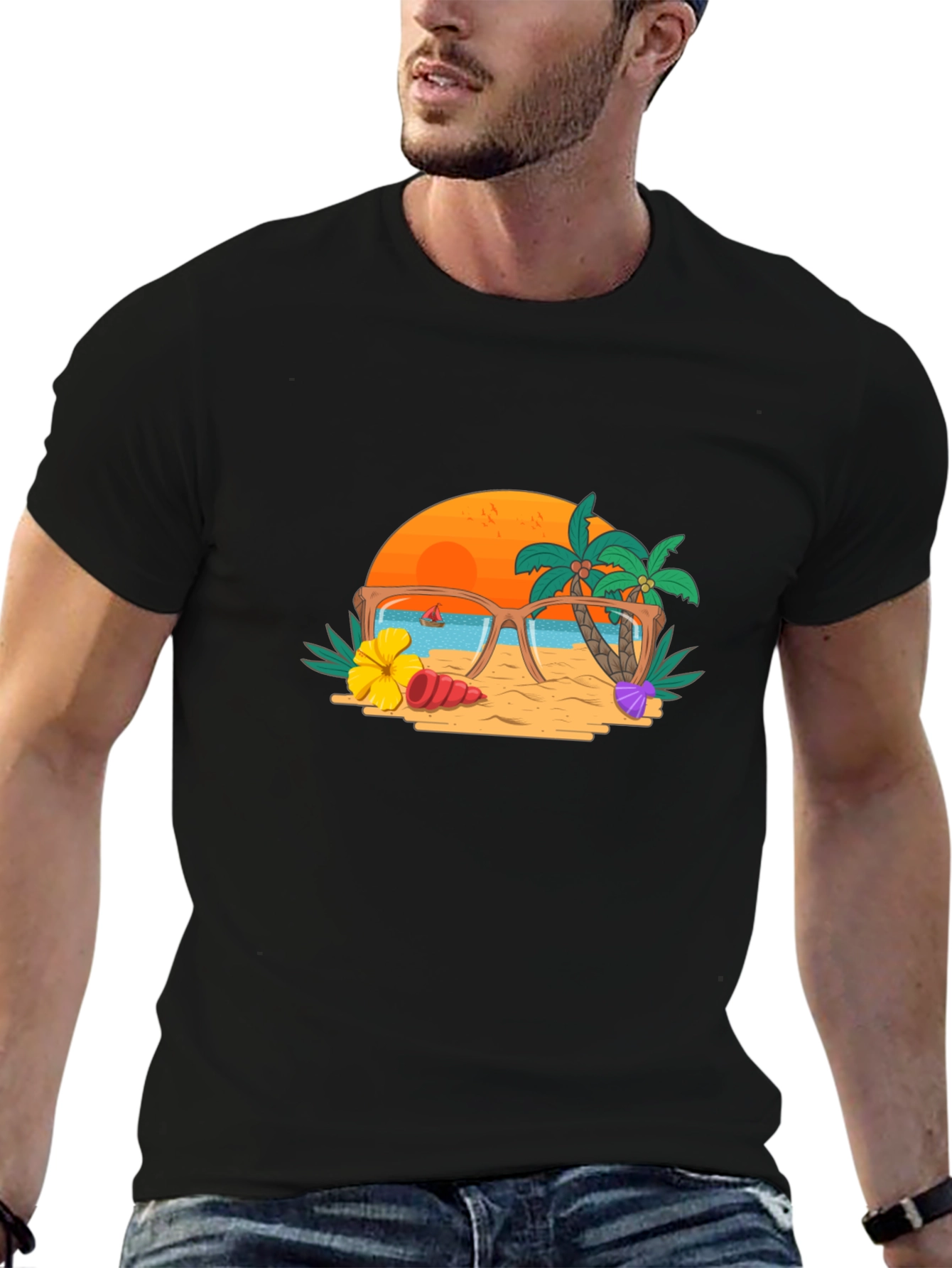 Summer Beach Graphic Tee - 6