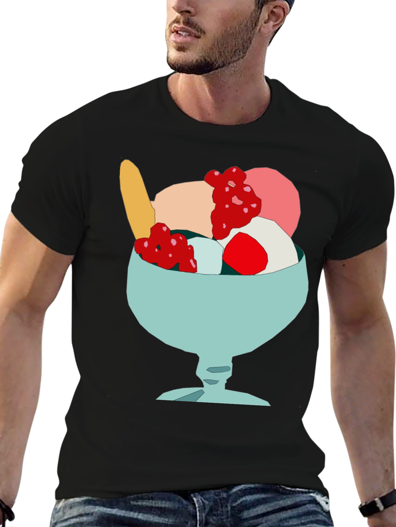 Black Ice Cream Dessert T-Shirt - Fun Novelty Graphic Tee view 6