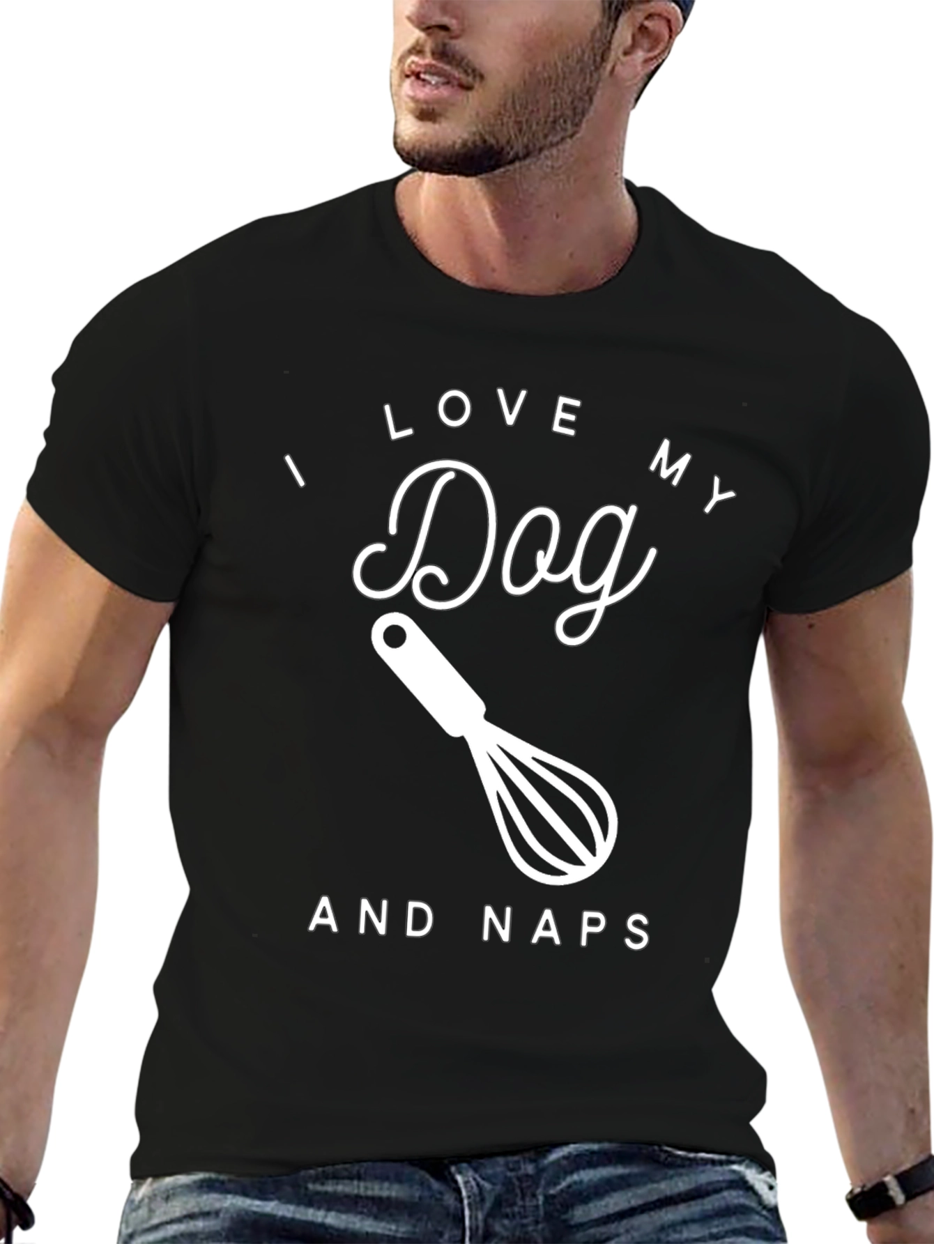 Black I Love My Dog And Naps Graphic Tee view 6