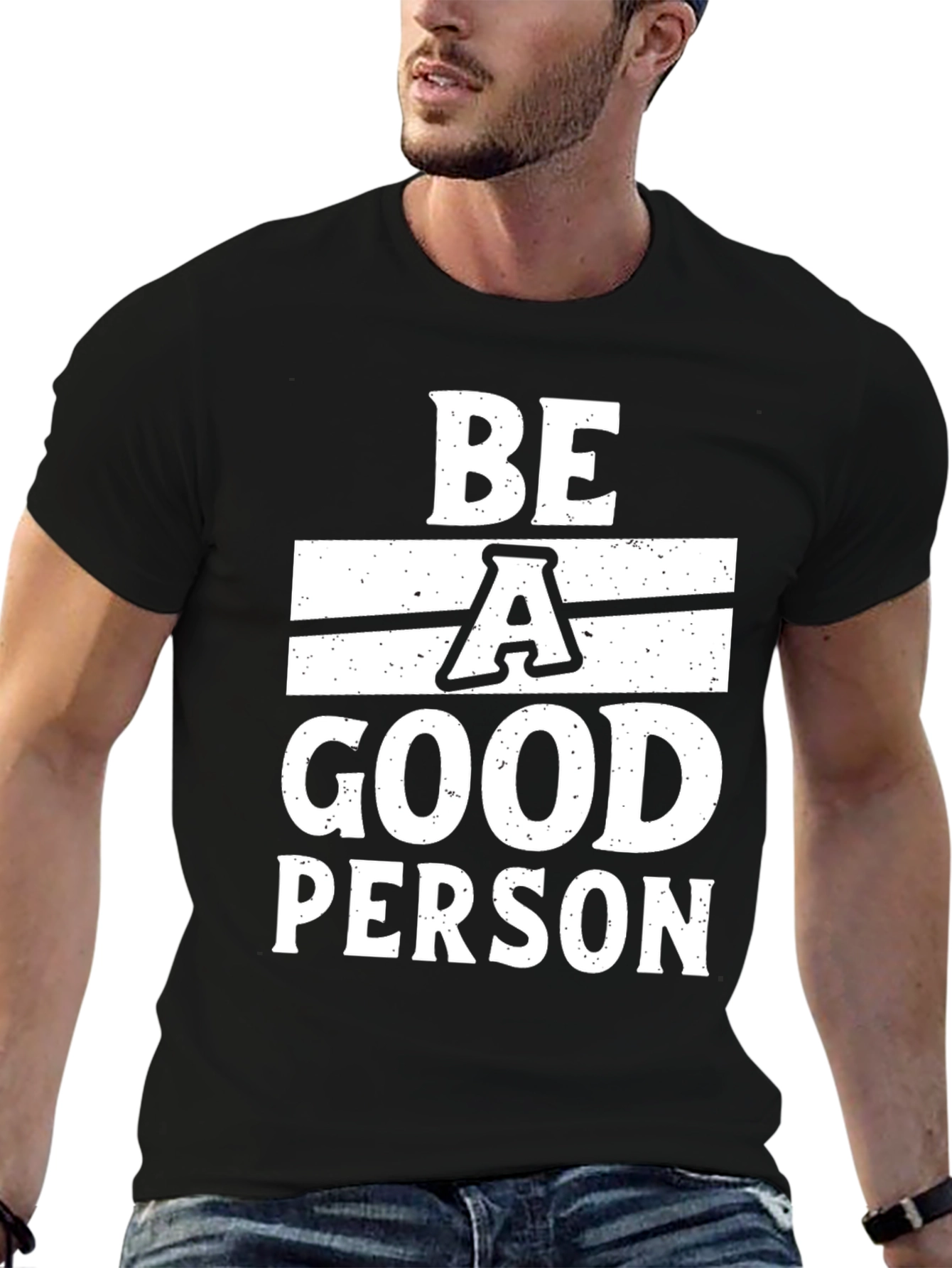 Black Be A Good Person Black T-Shirt view 6