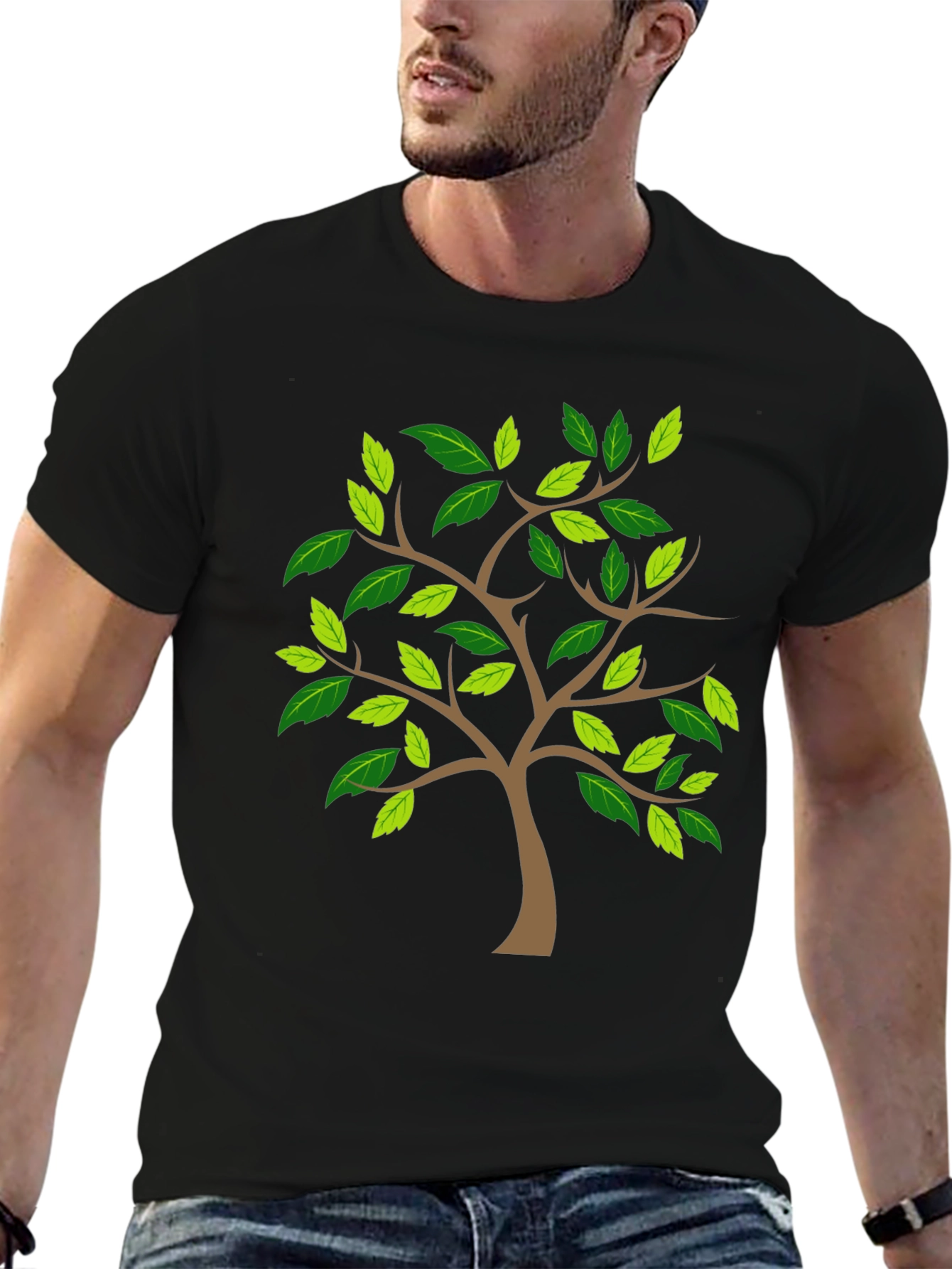 Black Nature Tree Graphic Print Tee - Classic Black view 6