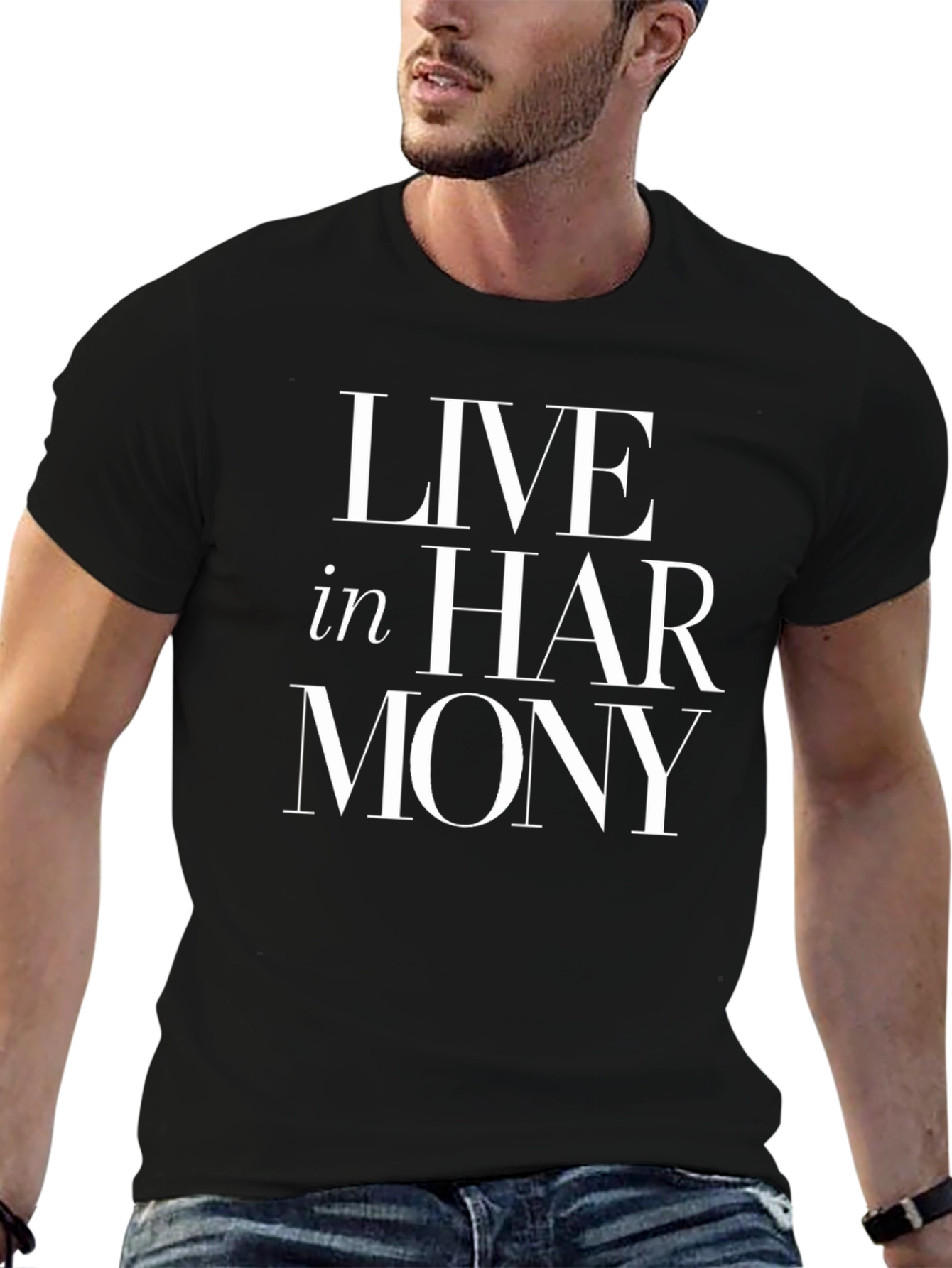 Black Live in Harmony Graphic T-Shirt view 6