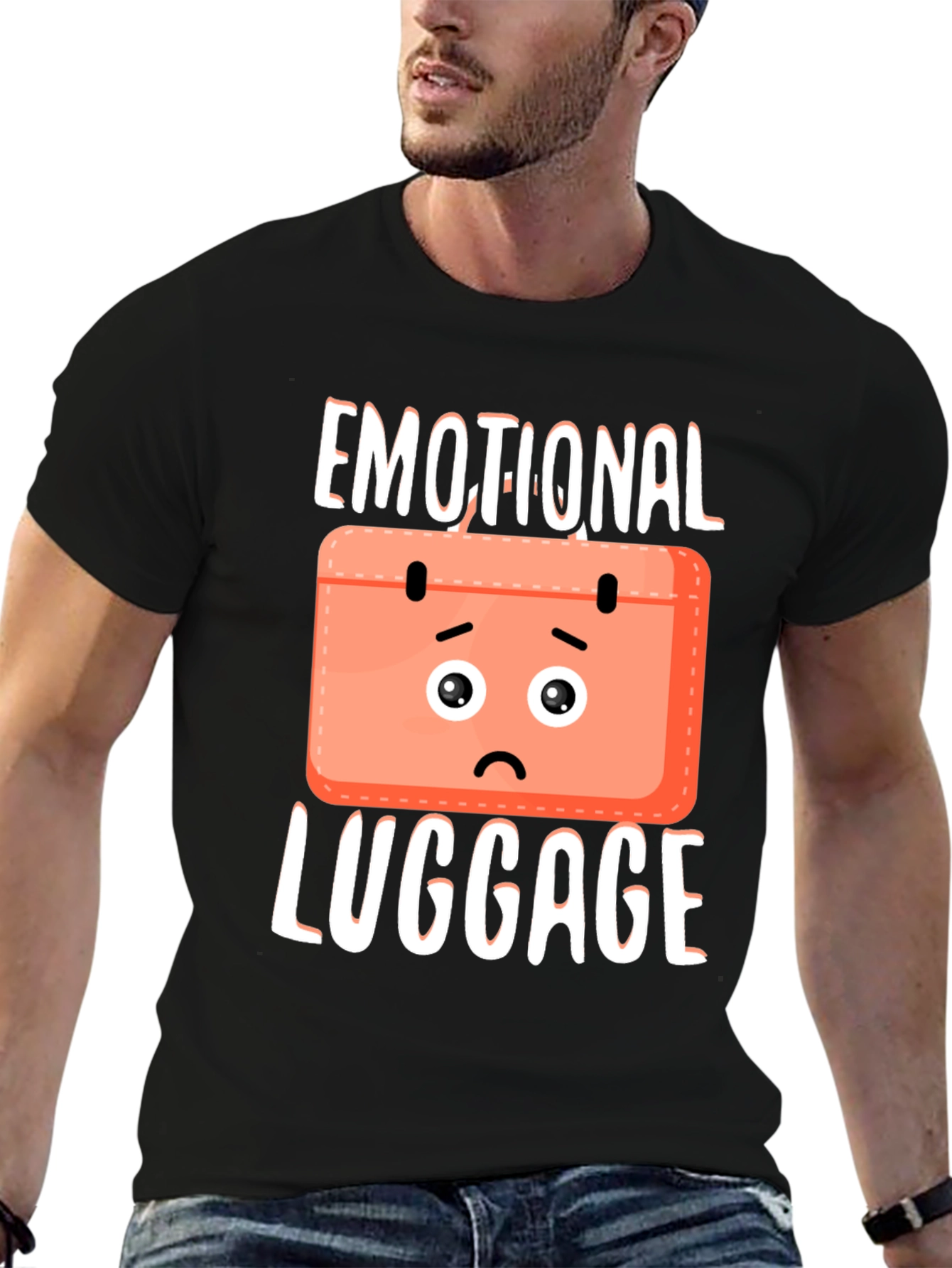 Black Emotional Baggage T-Shirt - Funny Novelty Tee view 6