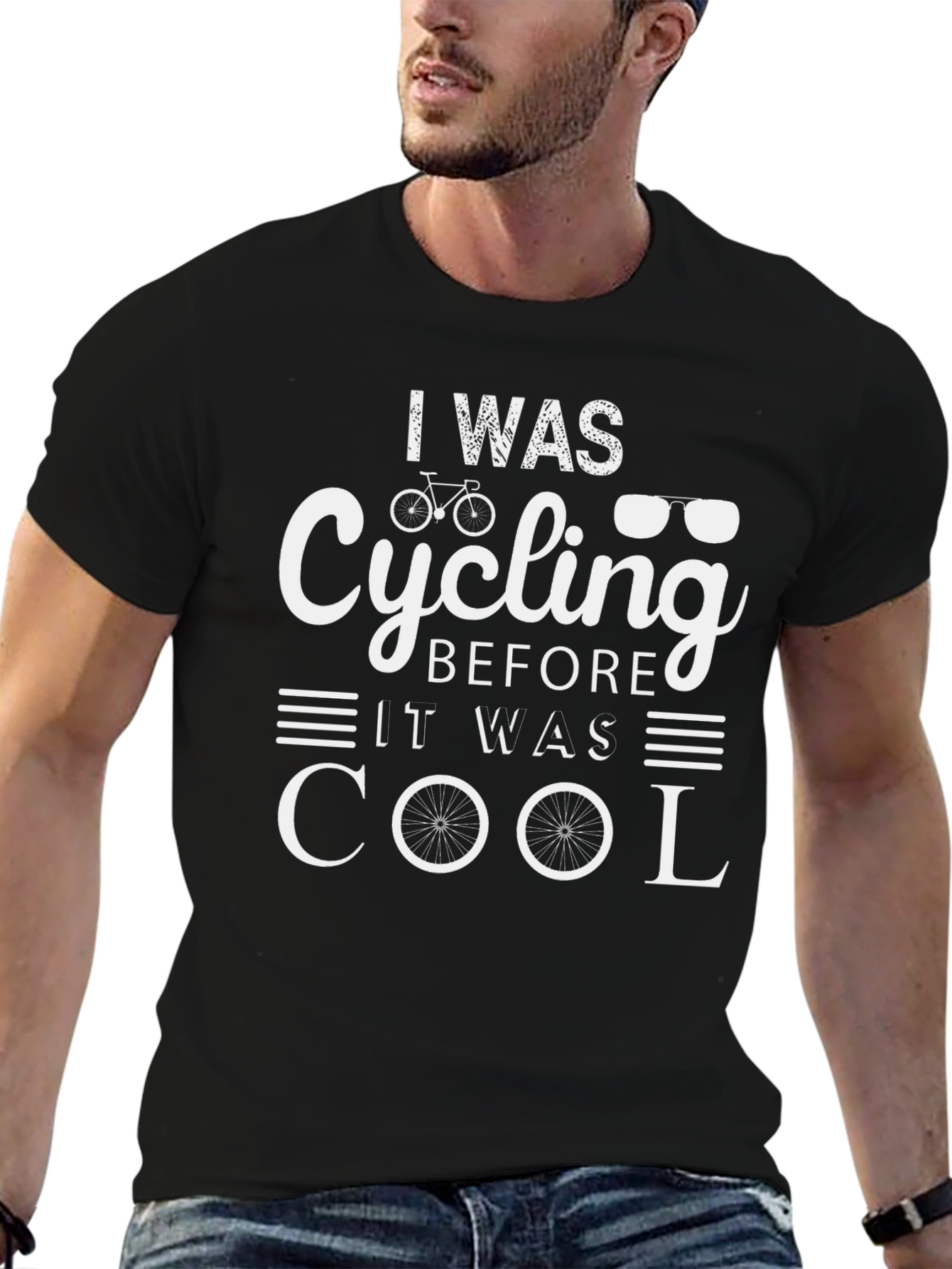 Black Cycling Before Cool Black T-Shirt view 6
