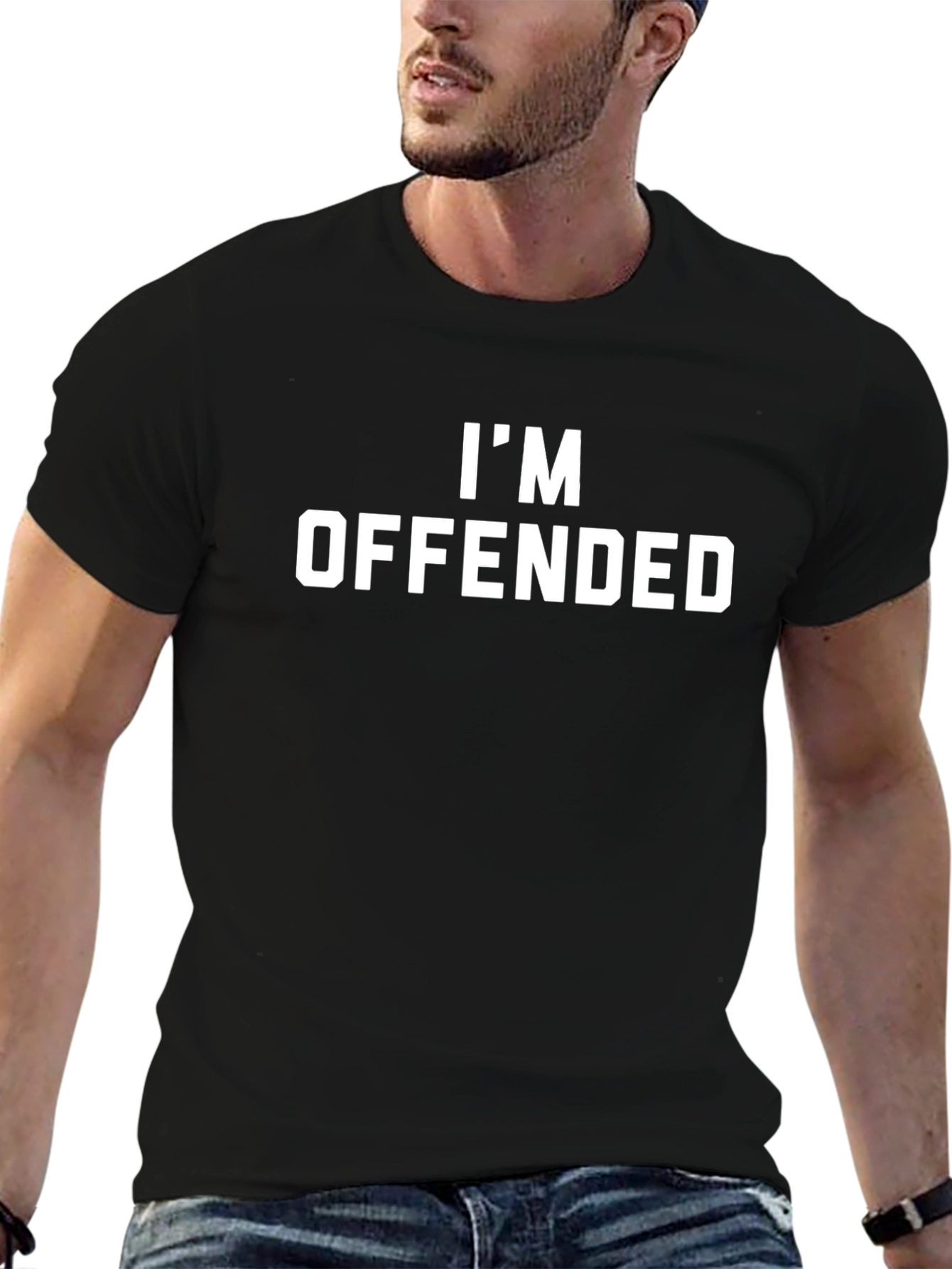 Black I'm Offended Graphic T-Shirt - Funny Slogan Tee view 6