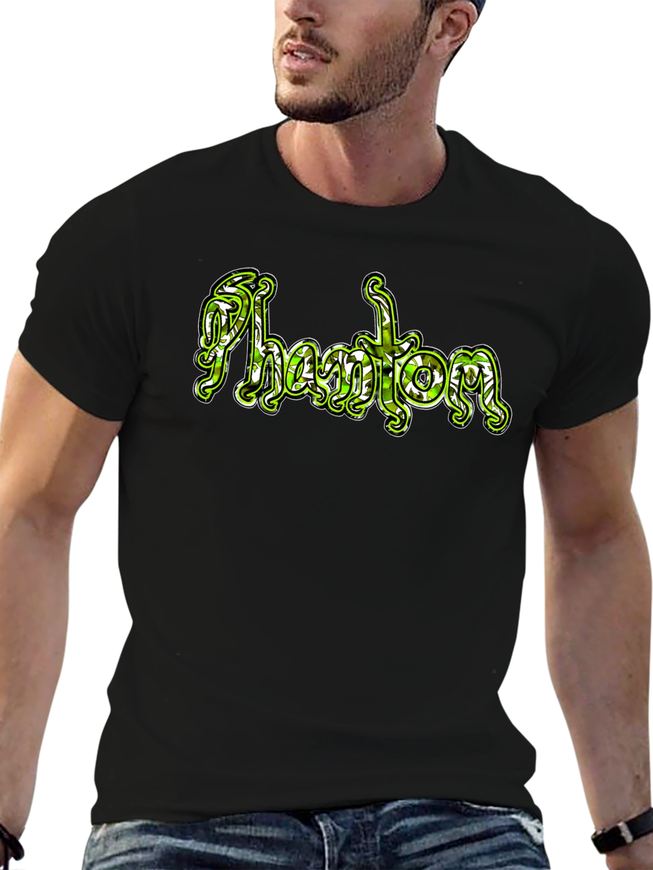 Black Phantom Graphic Black T-Shirt view 6