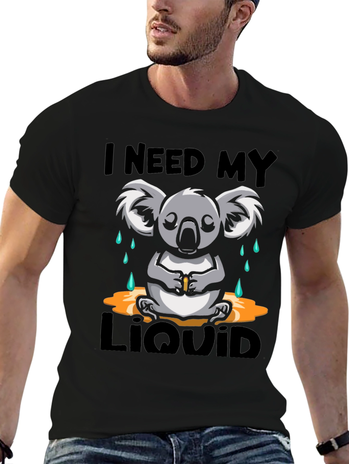 Black I Need My Liquid Koala Graphic Tee view 6