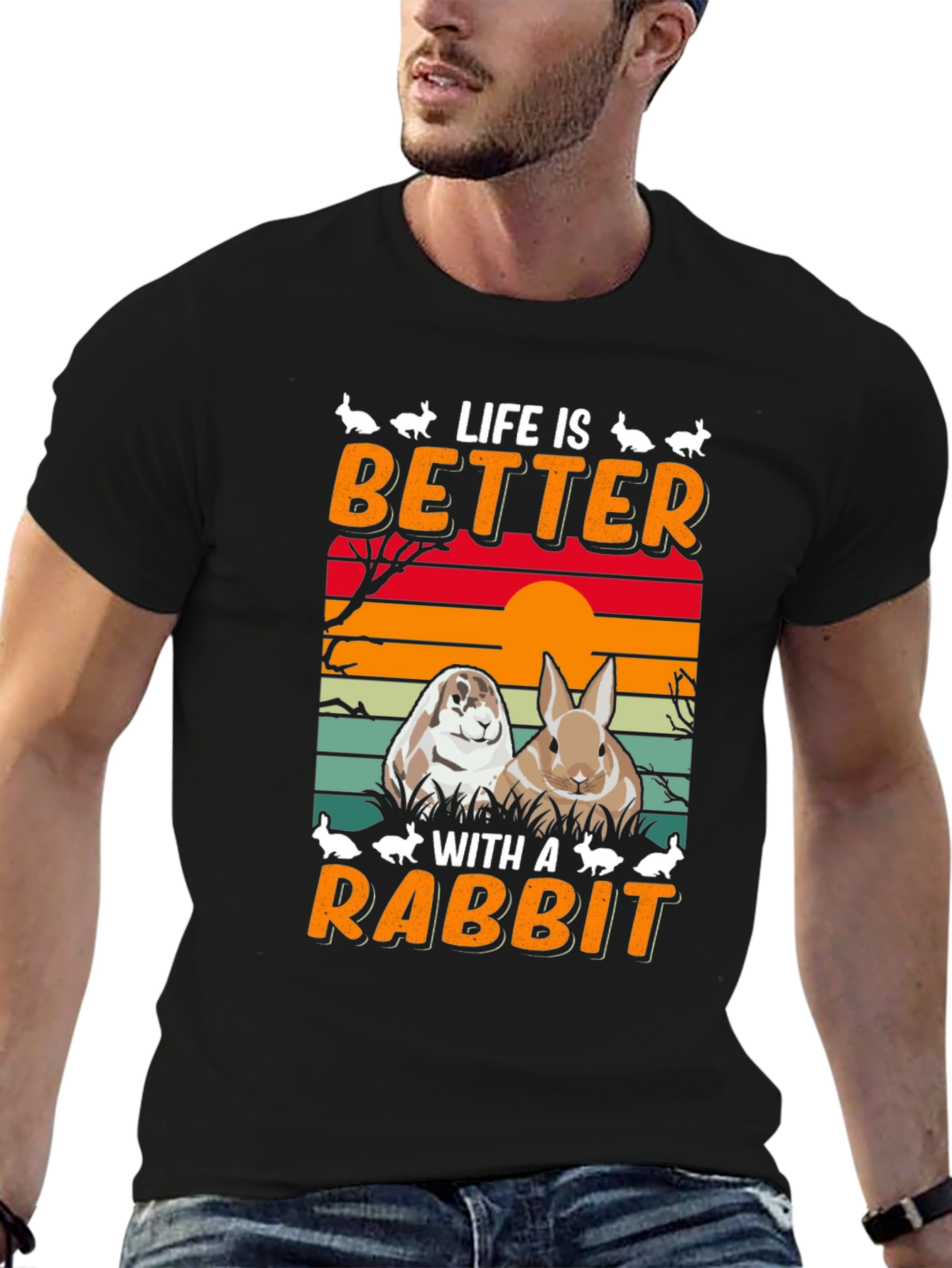 Black Life is Better With A Rabbit T-Shirt view 6