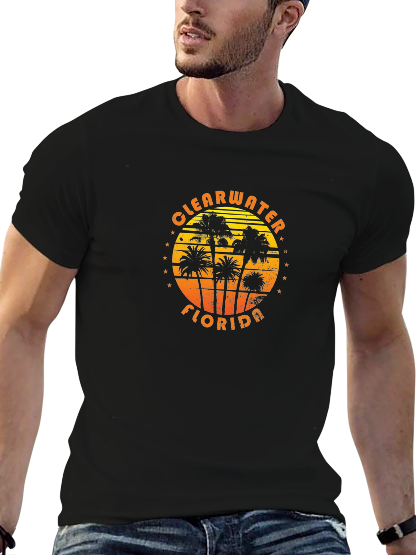 Clearwater Florida Palm Tree Sunset T-Shirt - 6