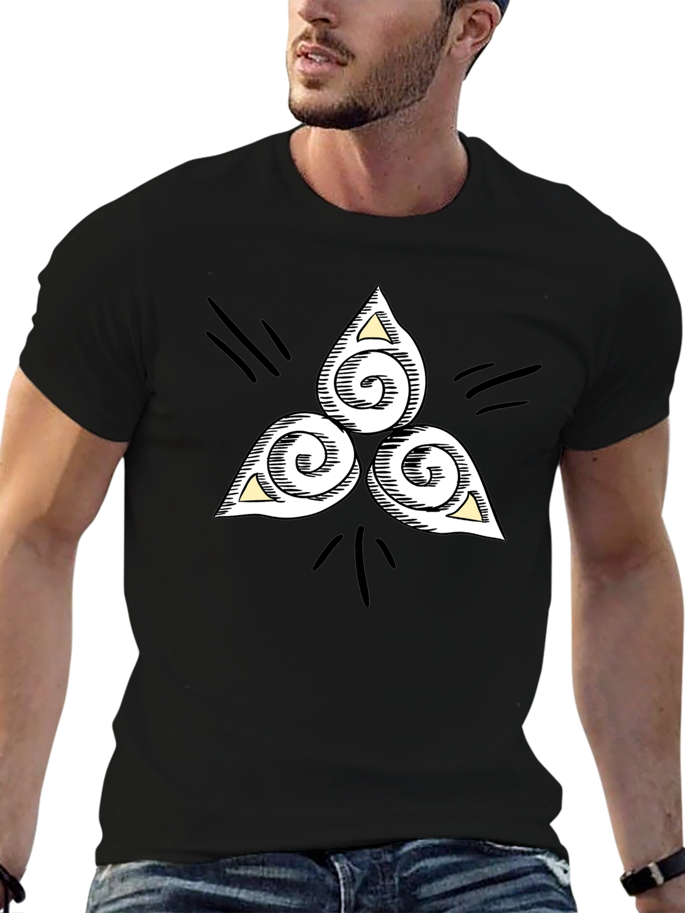 Black Symbolic Black T-Shirt - Stylish Graphic Tee view 6