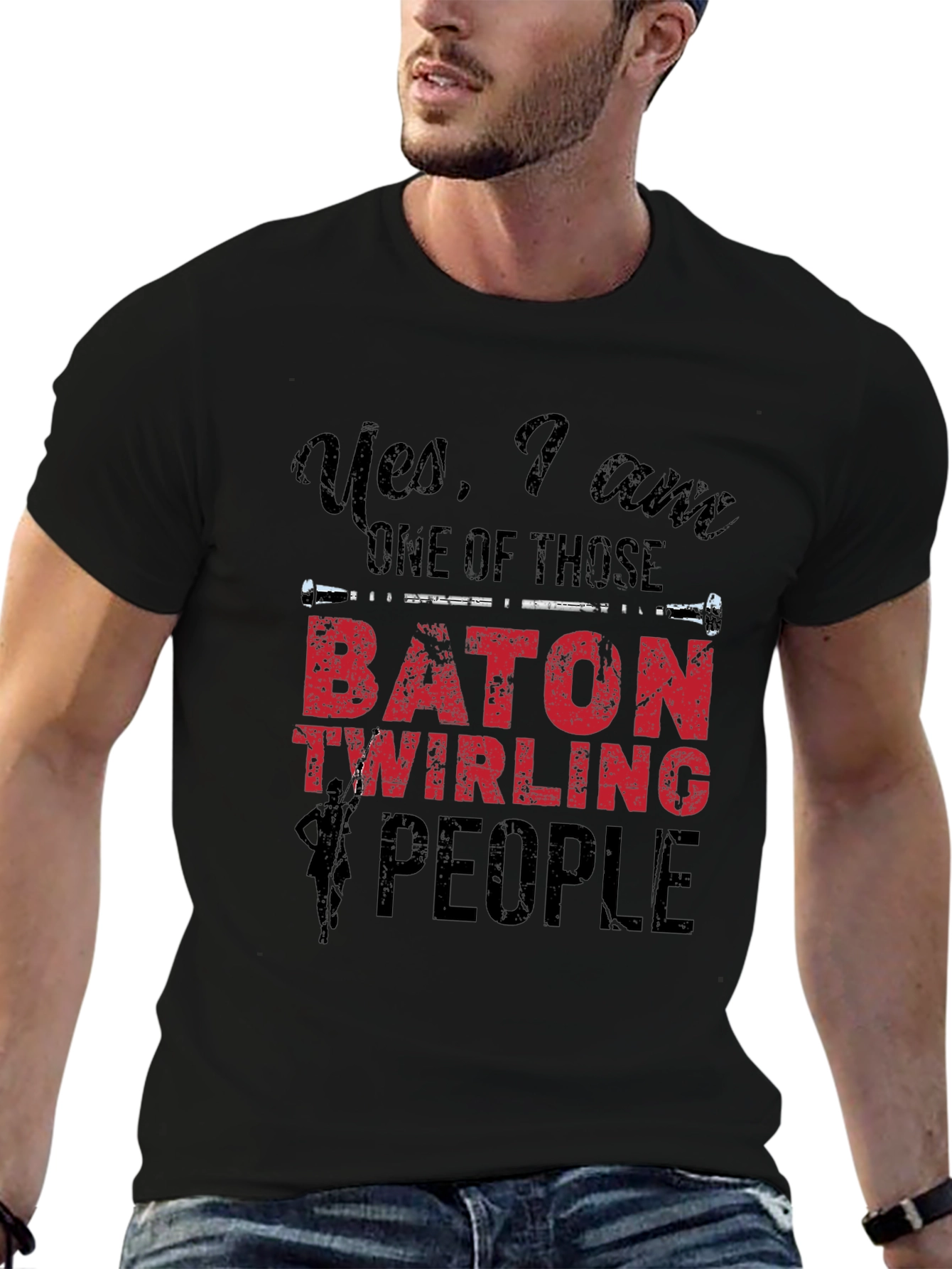 Black Baton Twirling People Graphic Tee view 6