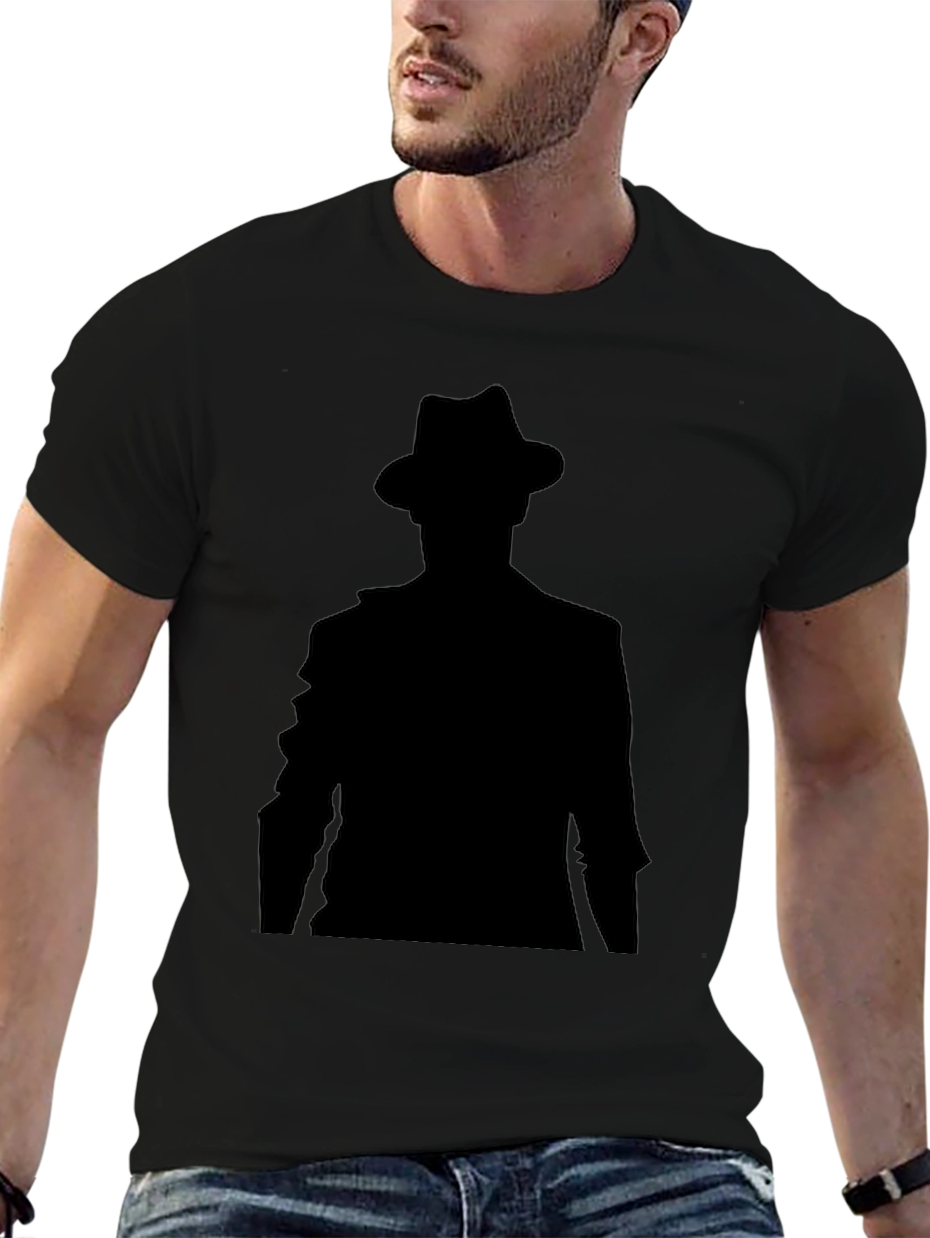 Black Mystery Man Black T-Shirt view 6
