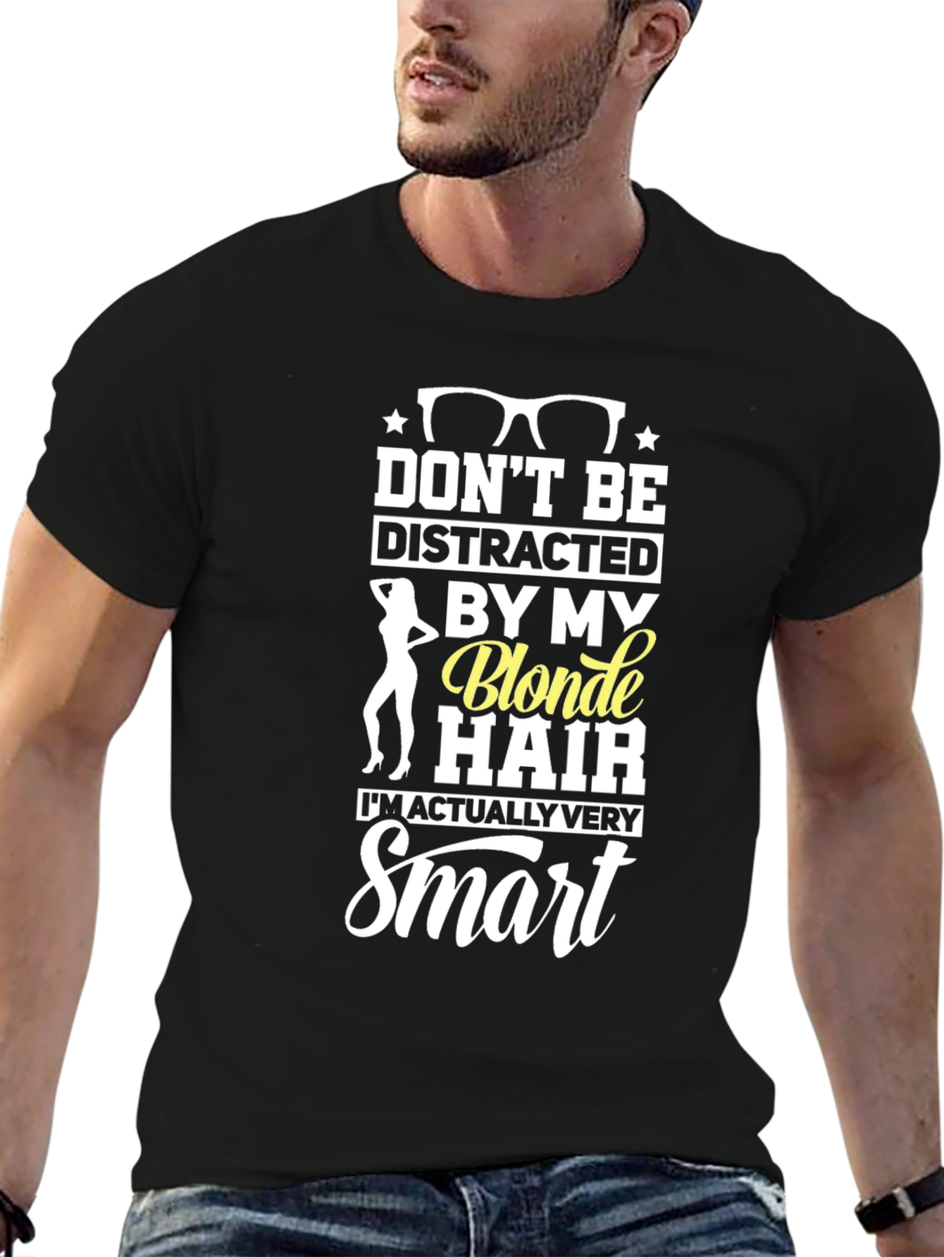 Black Don't Be Distracted By My Blonde Hair T-Shirt view 6