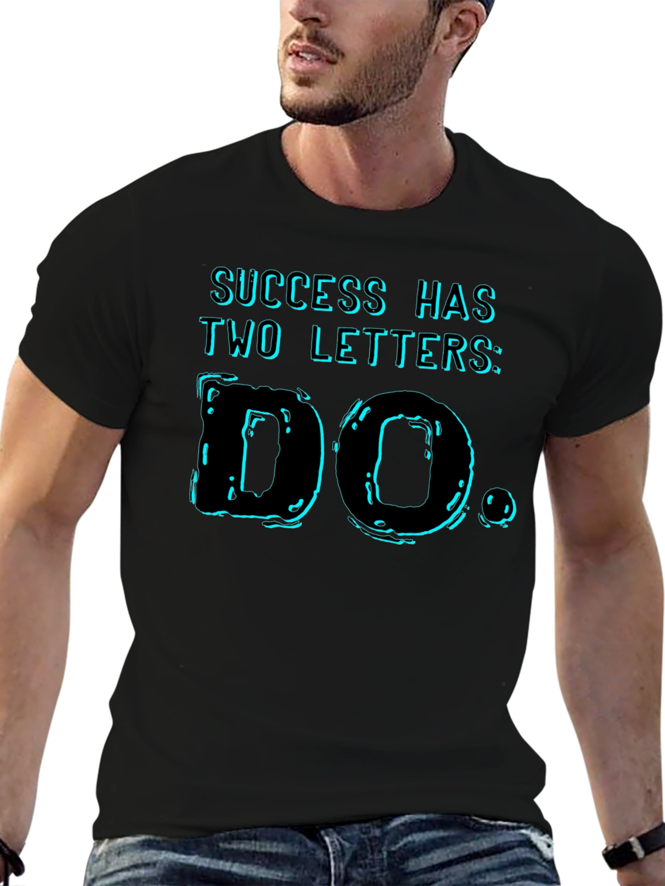 Black Success Has Two Letters T-Shirt - "DO" view 6