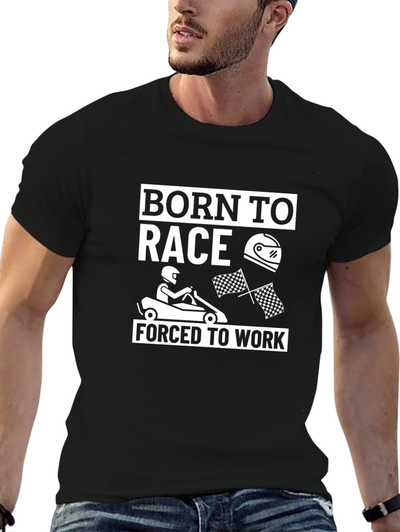 Black Born to Race Graphic T-Shirt view 6