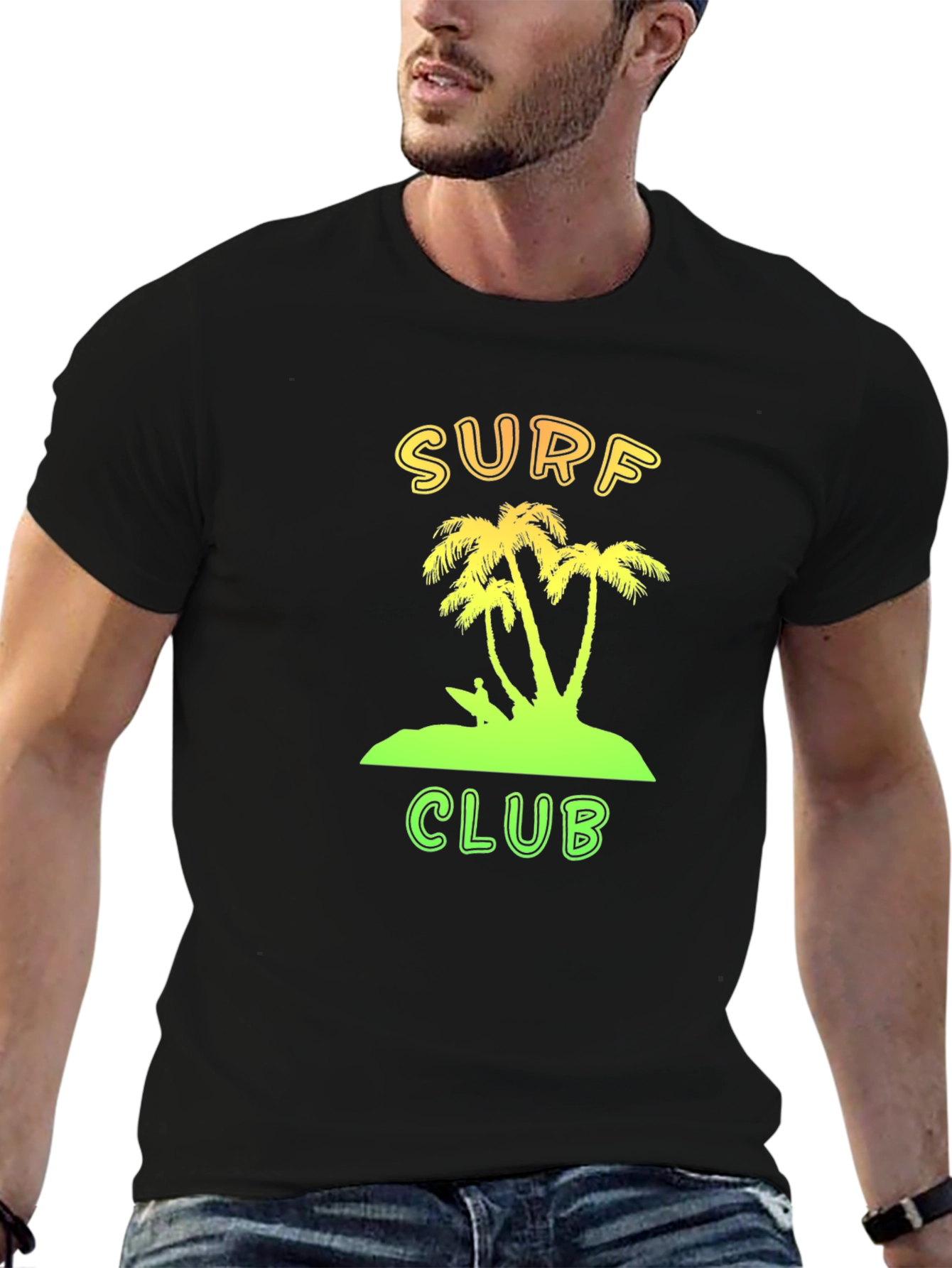 Black Surf Club Palm Tree T-Shirt - Island Vibes Tee view 6