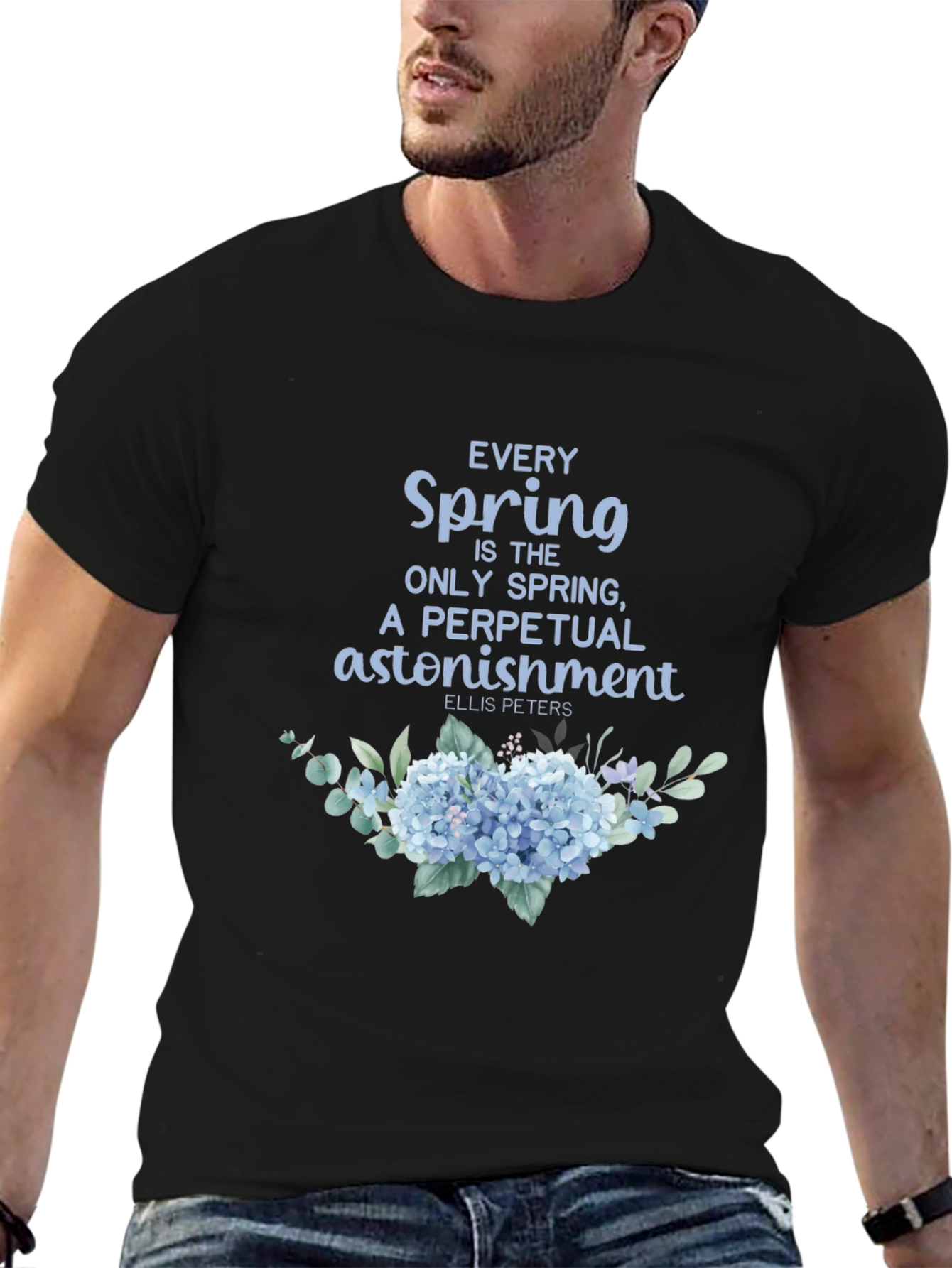 Black Spring Astonishment Graphic T-Shirt view 6
