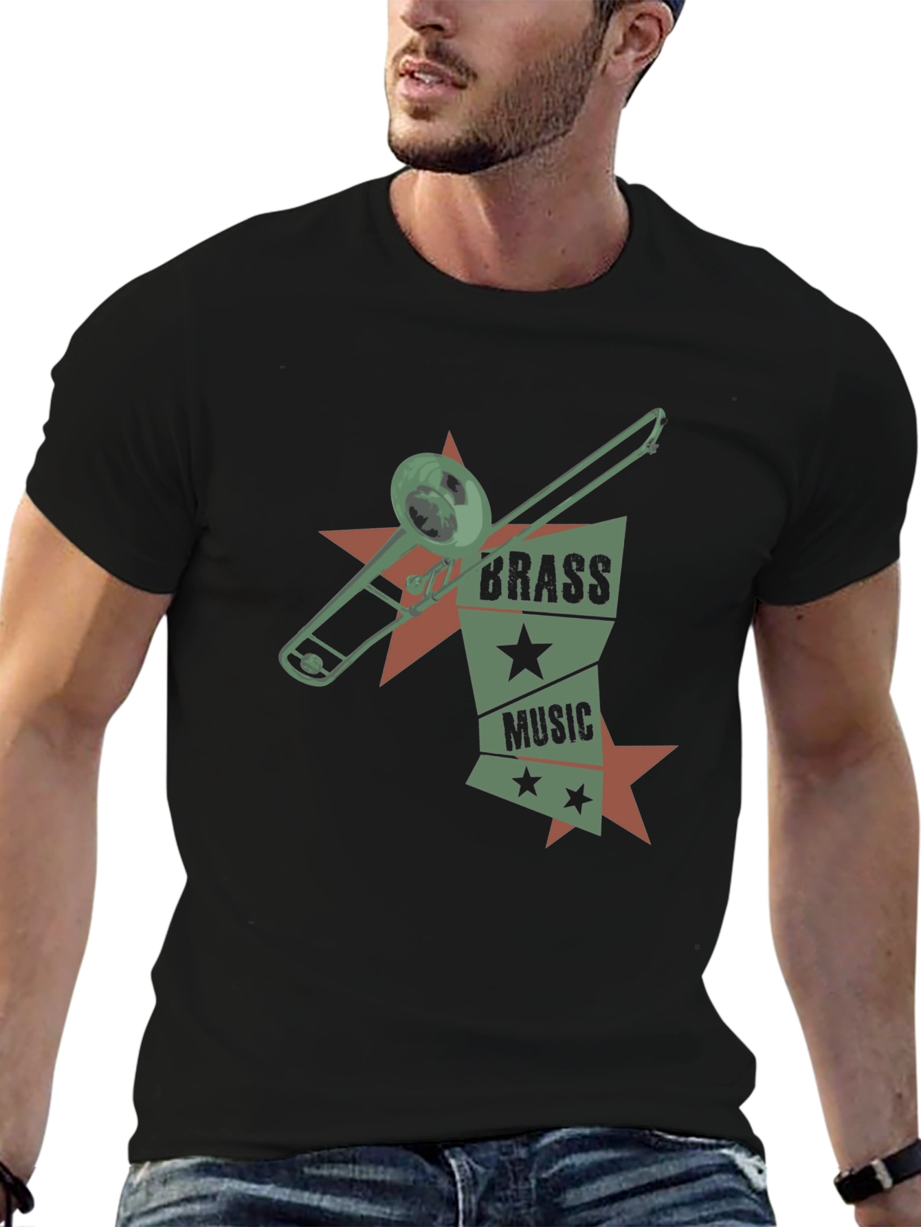 Black Brass Music Graphic T-Shirt view 6