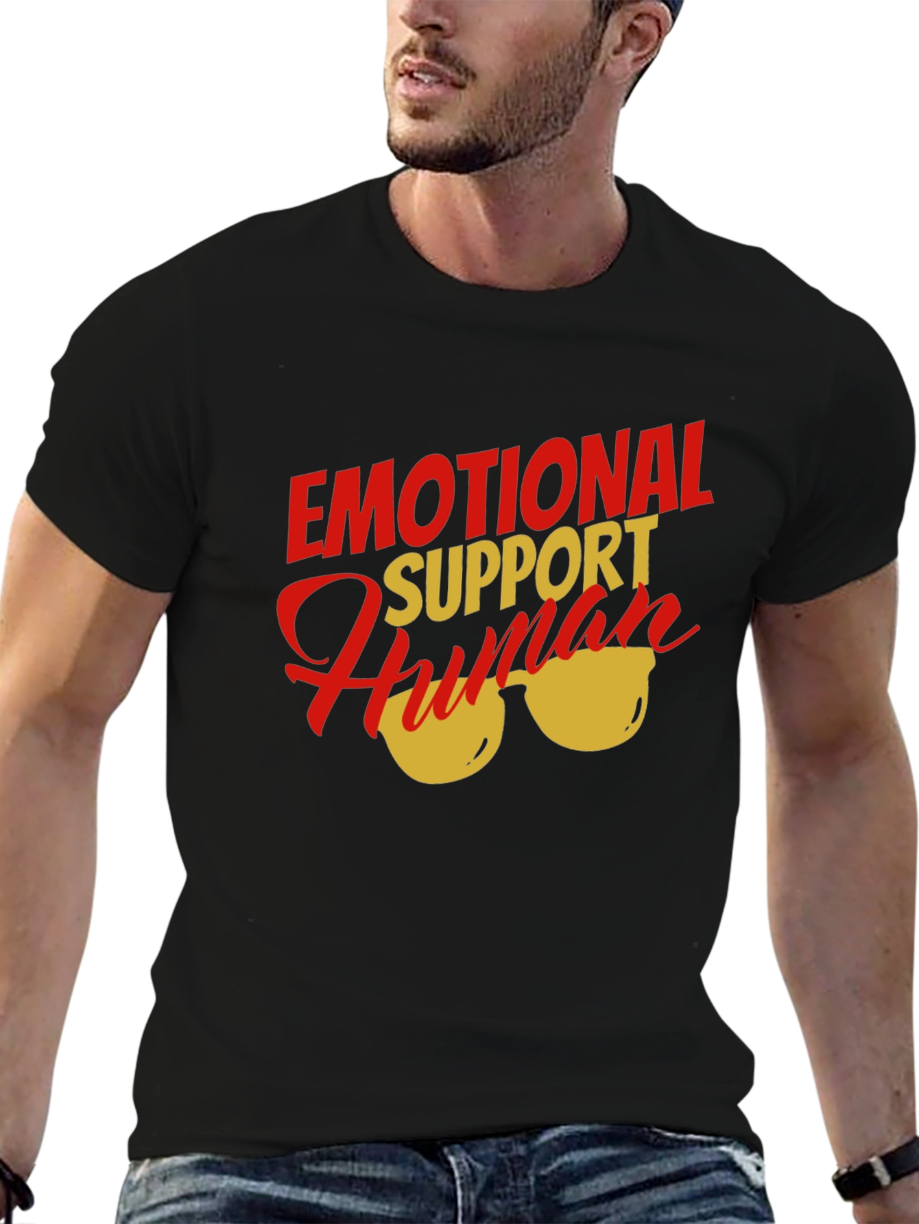 Black Emotional Support Human T-Shirt view 6