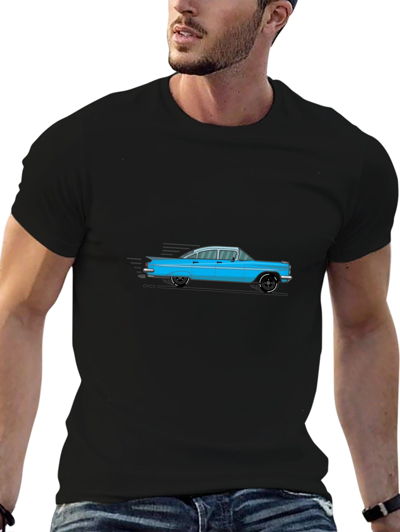 Black Classic Car Graphic Tee - Black T-Shirt view 6