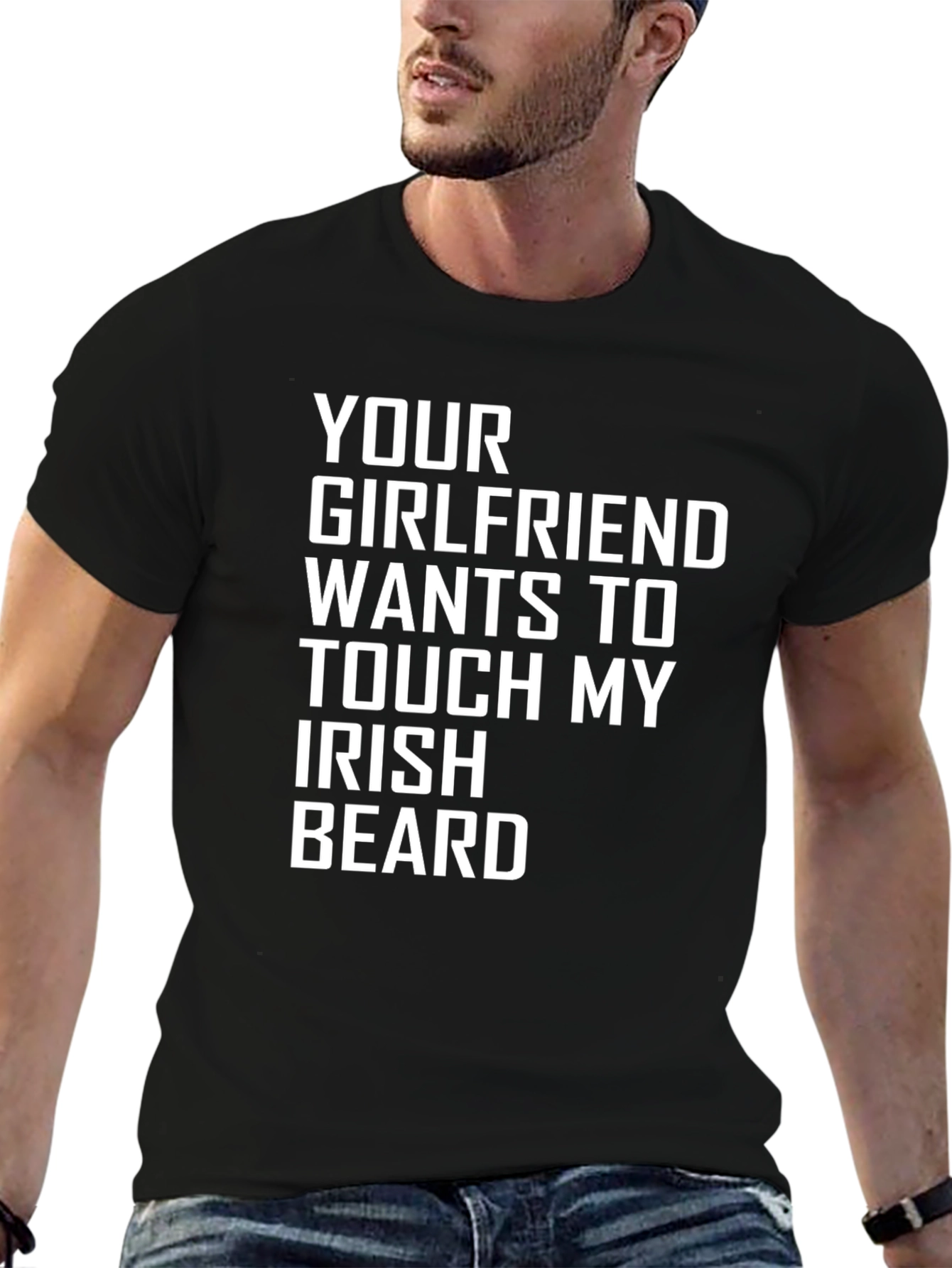 Black Irish Beard Graphic Novelty T-Shirt view 6