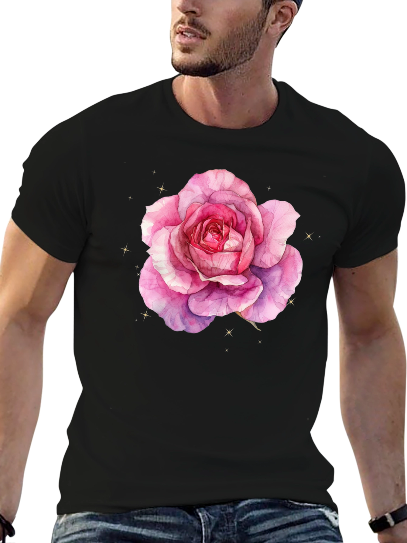 Black Rose Graphic T-Shirt - Soft Style view 6