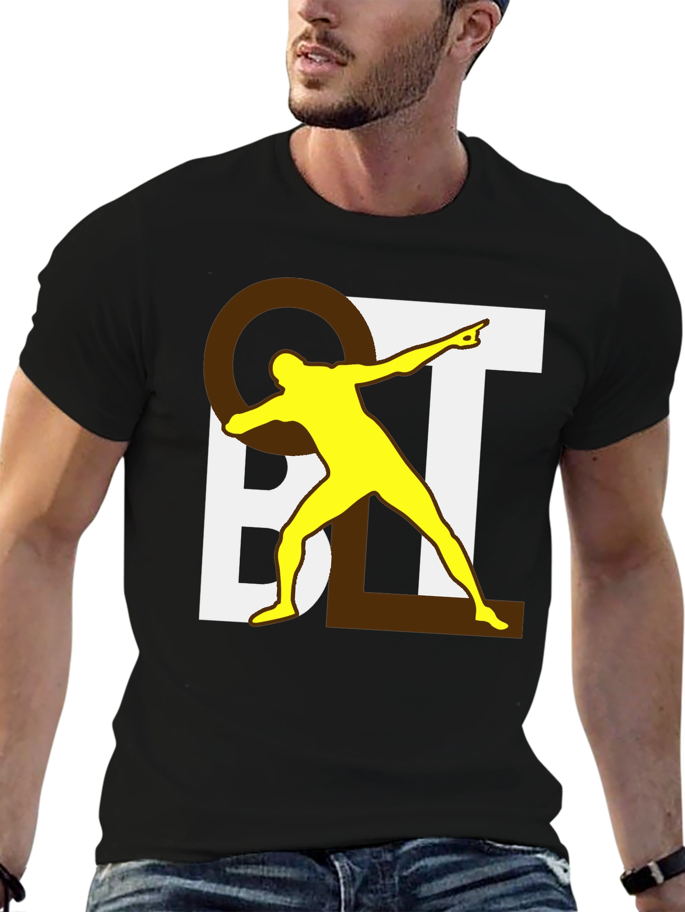 Black Novelty Graphic Tee - QBL Dabbing Player Black T-Shirt view 6