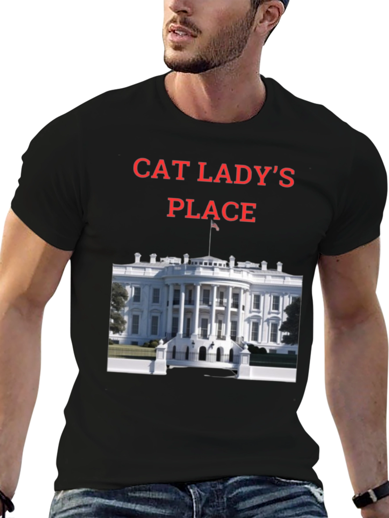 Black Cat Lady's Place T-Shirt - Novelty Tee view 6