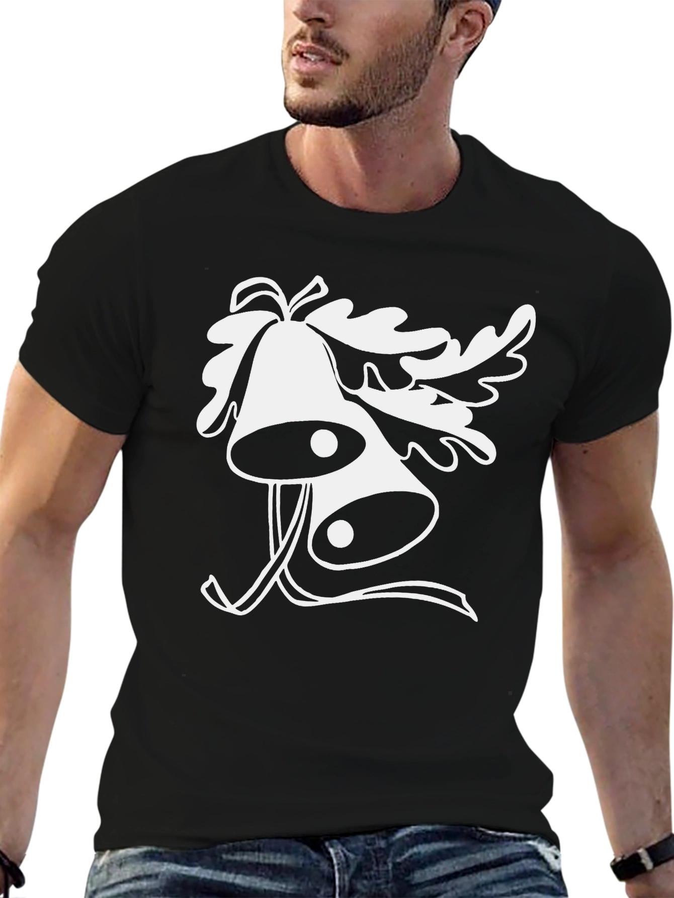 Black Festive Bells Graphic Tee - Holiday Style view 6