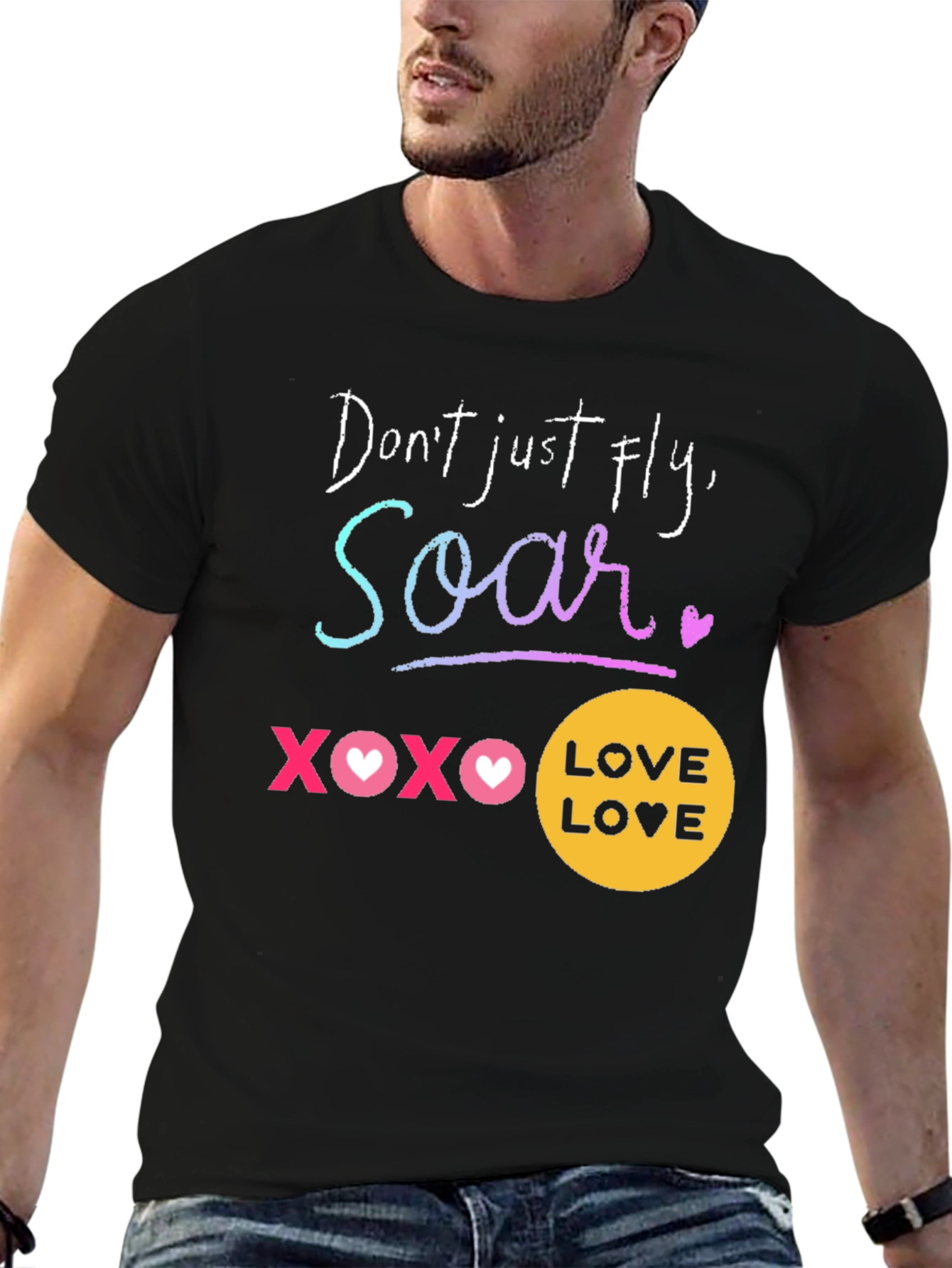 Black Inspirational Soar Graphic Tee -  Black view 6