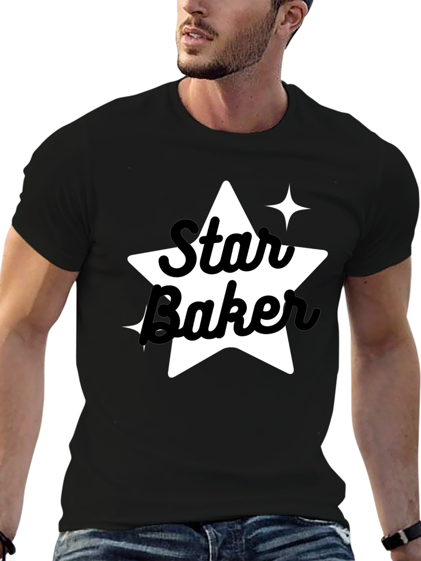 Black Star Baker Black Tee - Baking Enthusiast Apparel view 6