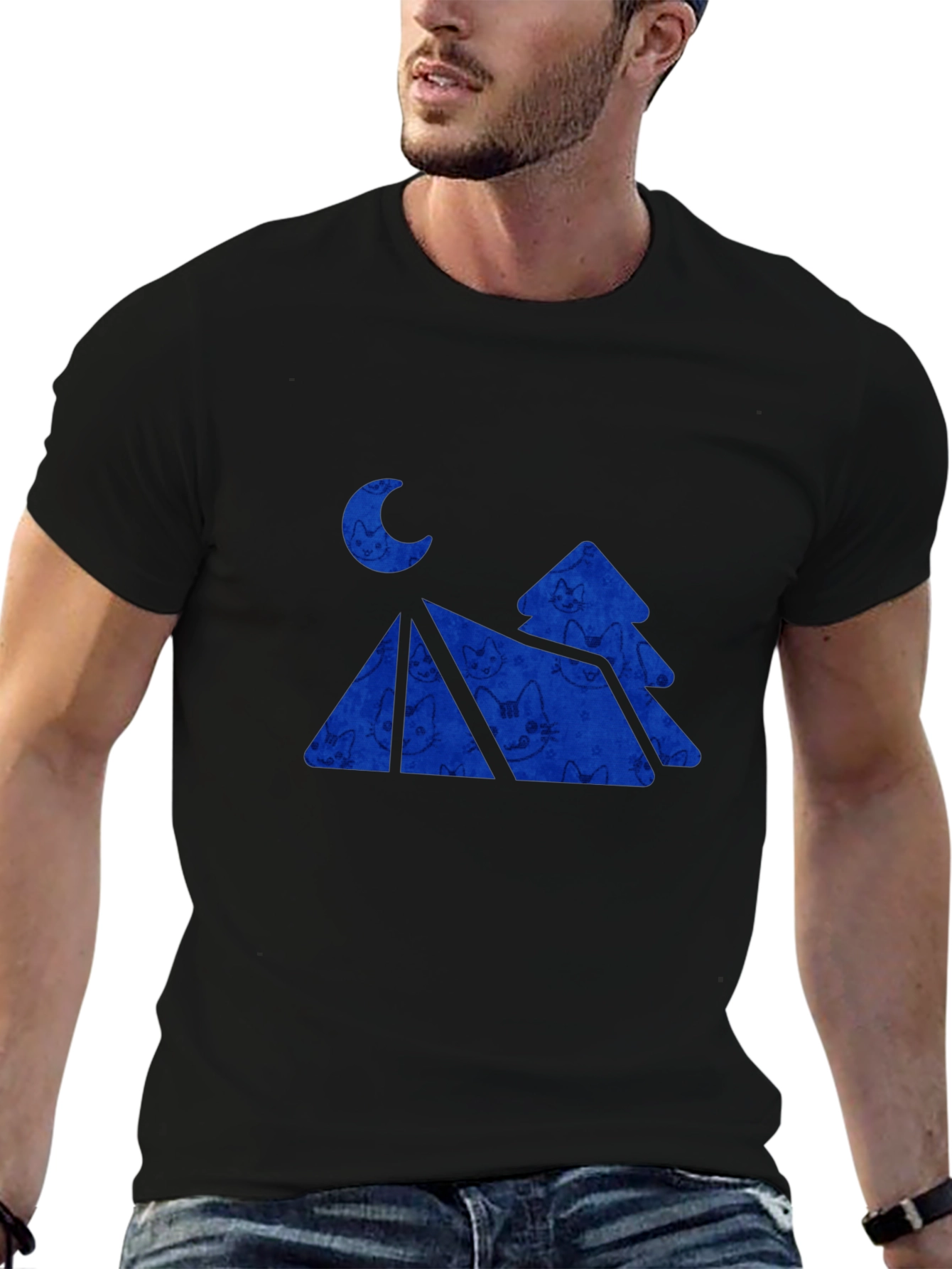Black Moonlit Mountain Graphic Tee view 6