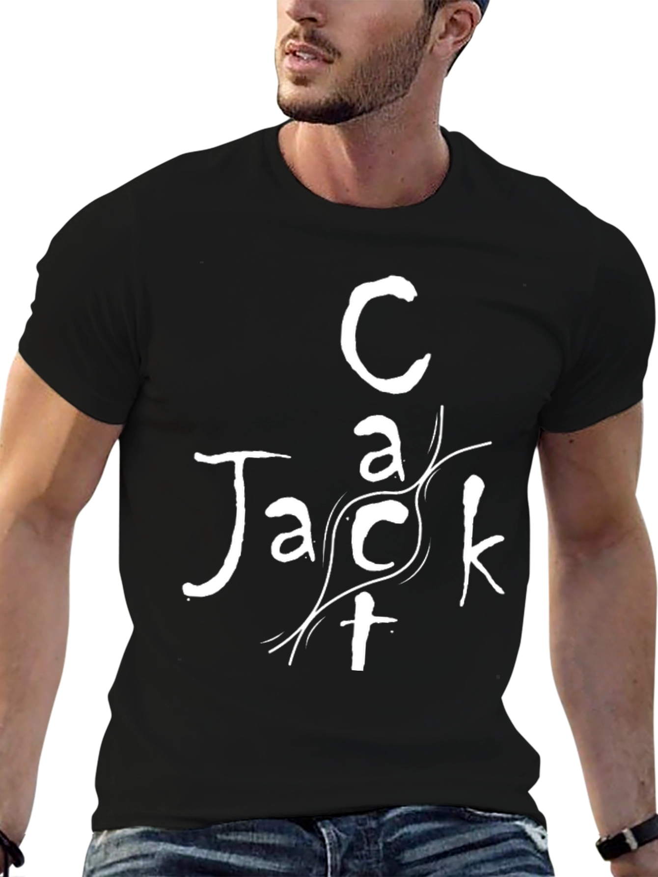 Black Cact Jack Graphic Tee - Stylish Black Cotton T-Shirt view 6