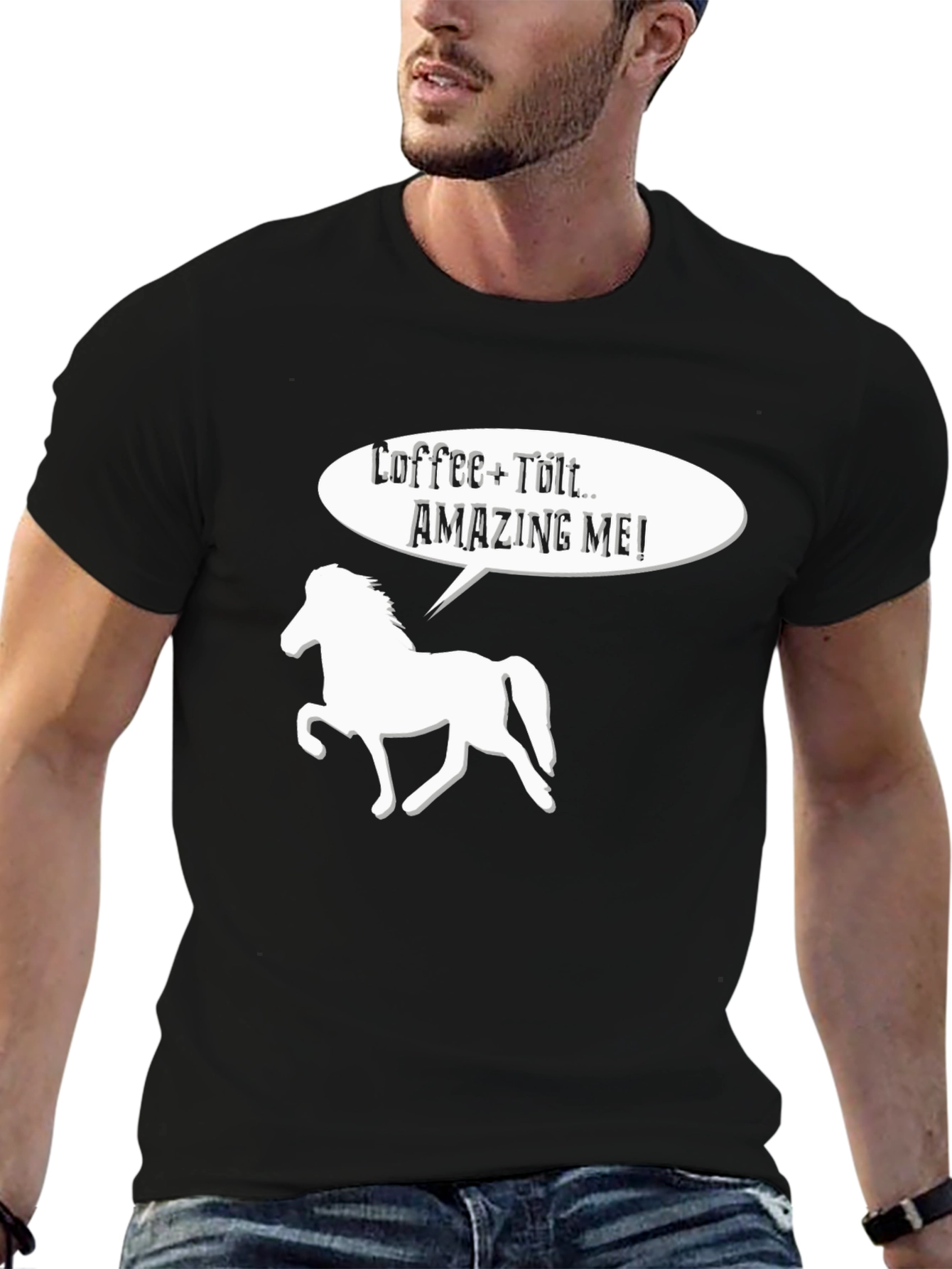 Black Coffee + Tölt = Amazing Me! T-Shirt view 6