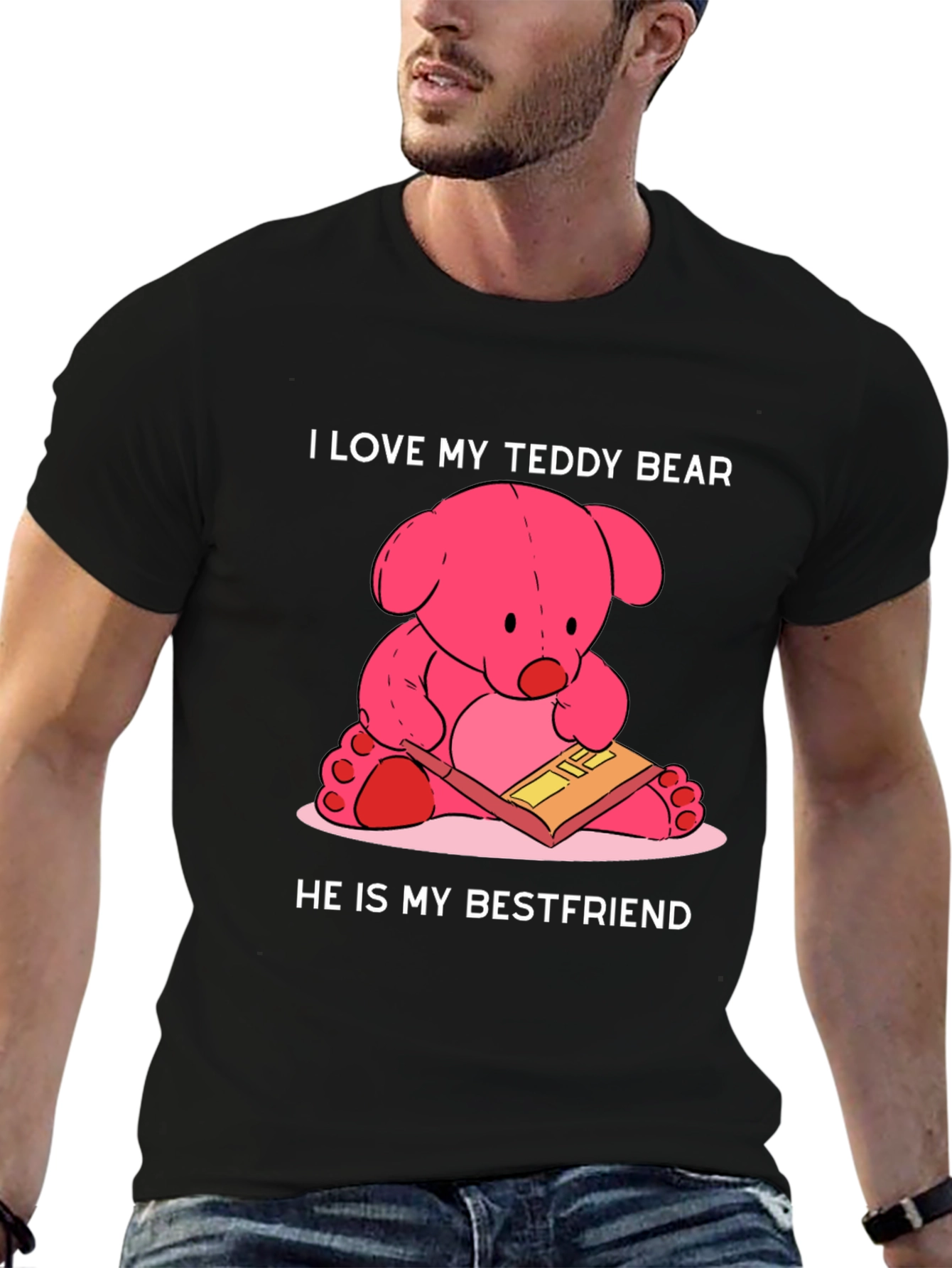 Black Teddy Bear Best Friend T-Shirt view 6