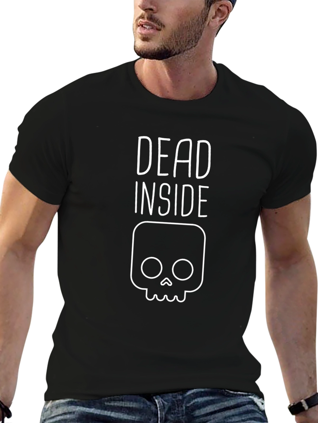 Black Dead Inside Graphic Tee - Unisex Black T-Shirt view 6