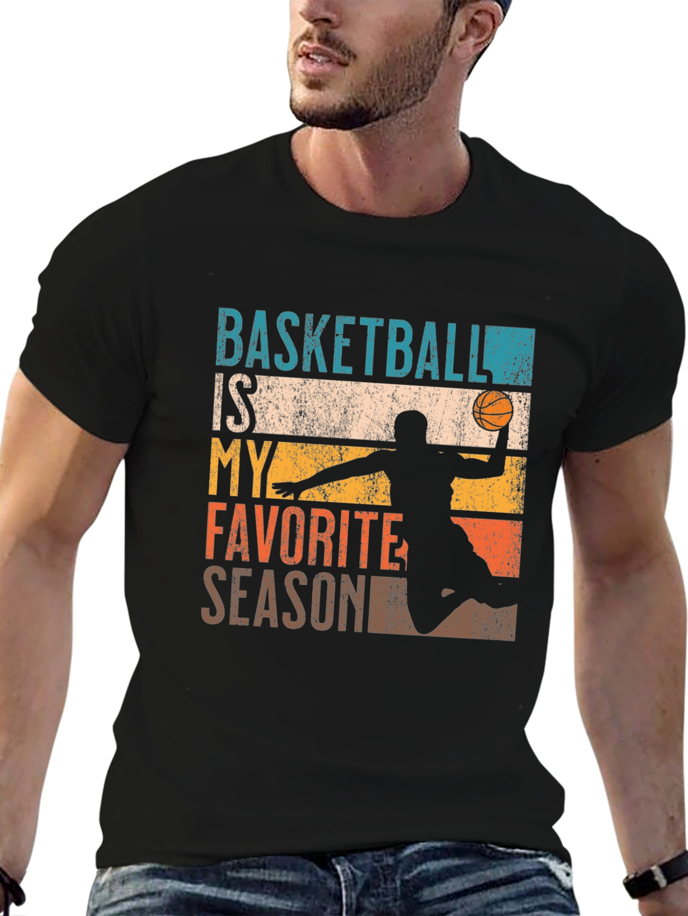 Black Basketball is My Favorite Season Black T-Shirt view 6