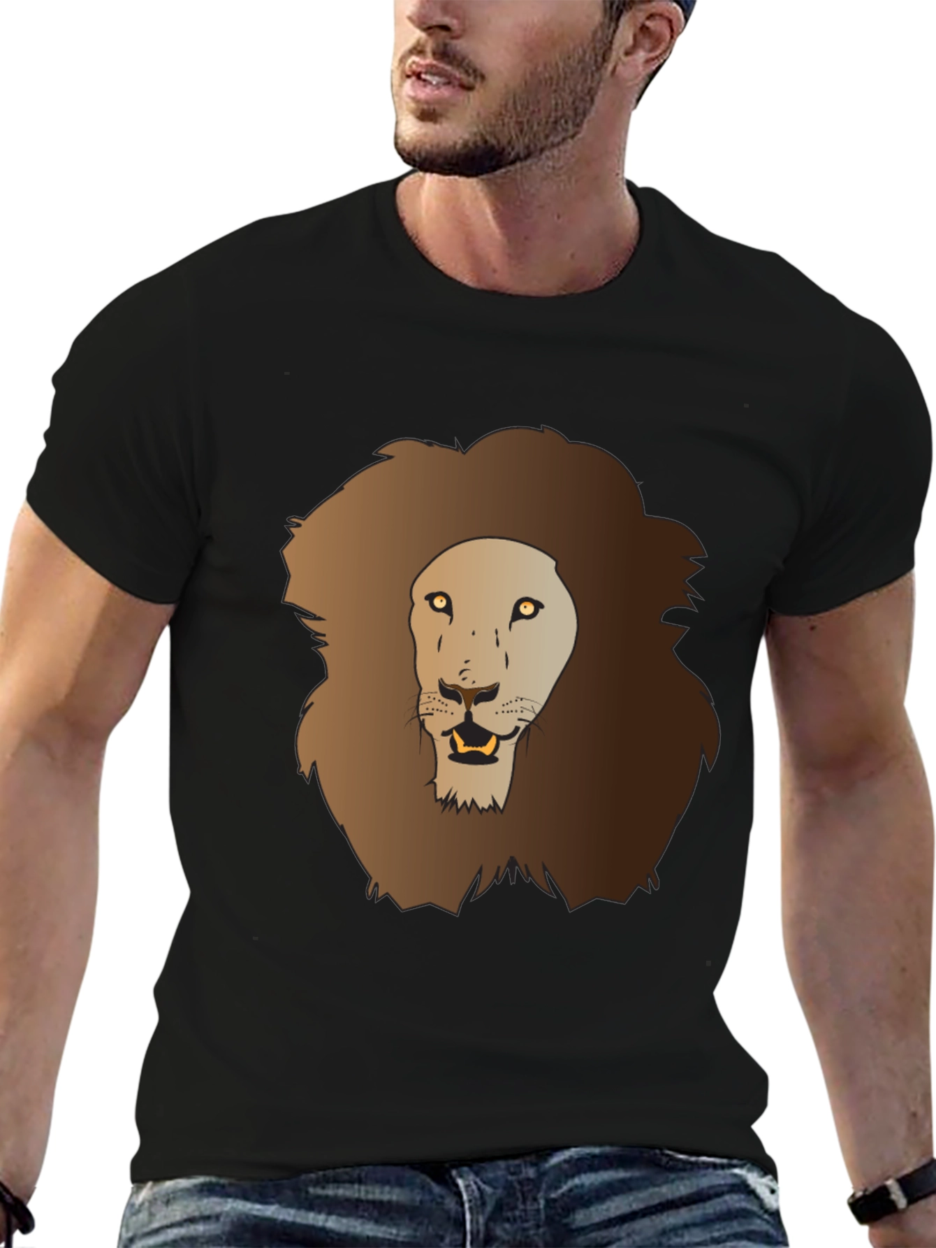 Black Lion Graphic Tee - Men's Black T-Shirt view 6